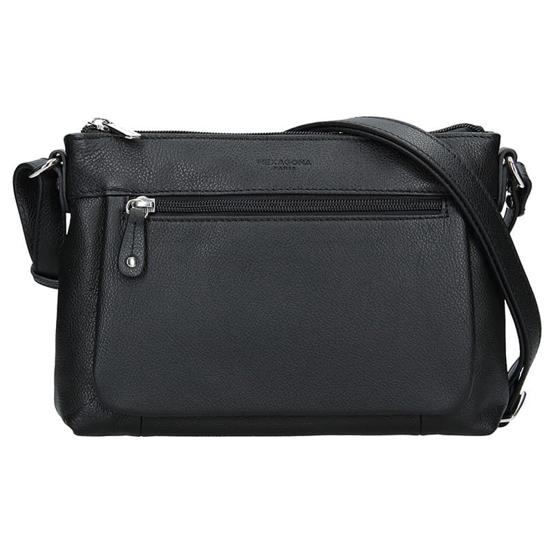 Kožená crossbody kabelka Hexagona Violla, černá