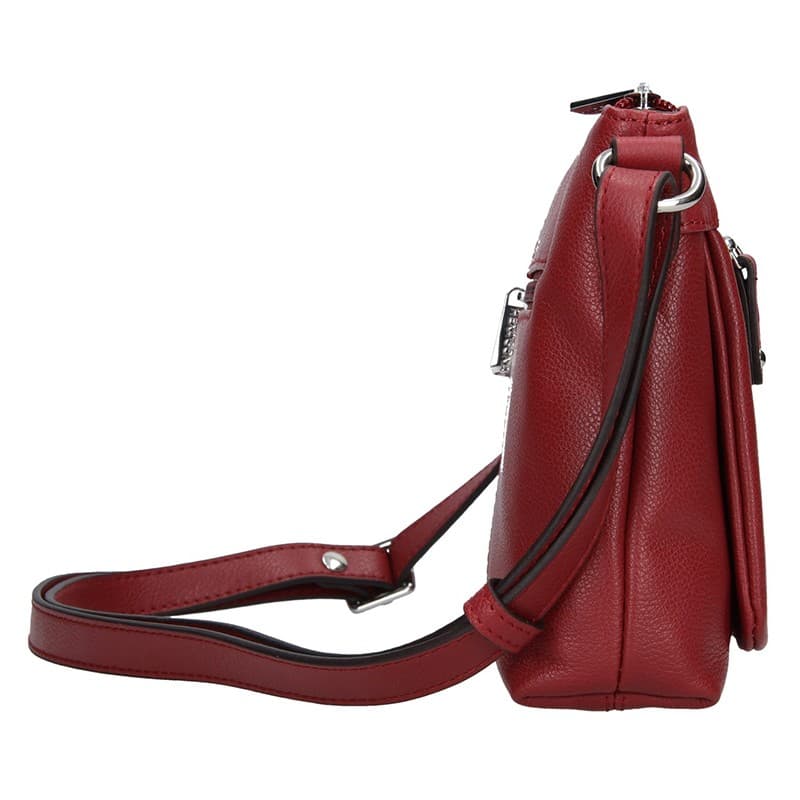 Kožená crossbody kabelka Hexagona Violla, vínová 4