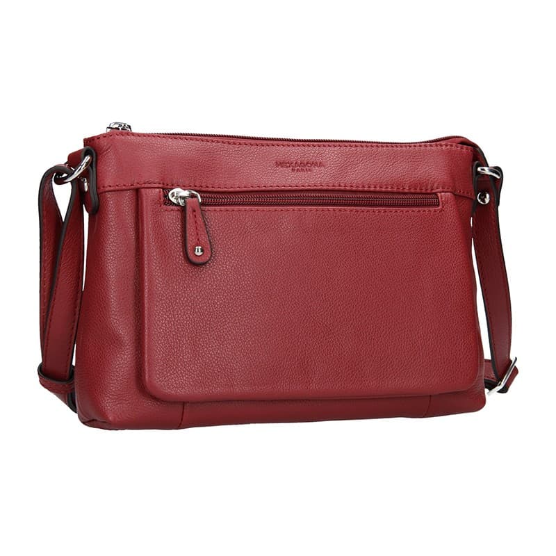 Kožená crossbody kabelka Hexagona Violla, vínová 2