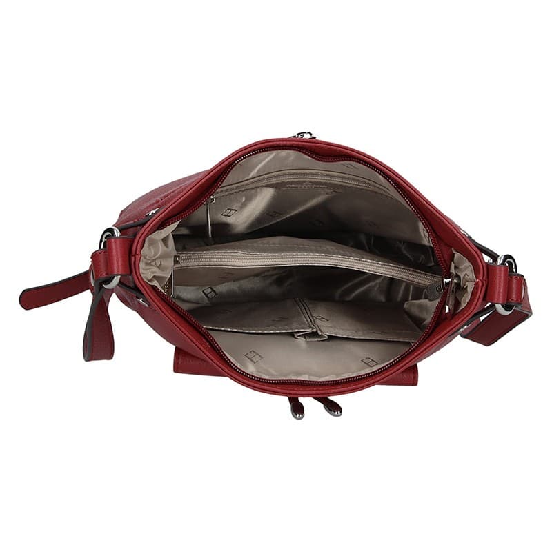 Kožená crossbody kabelka Hexagona Ritta, vínová 6