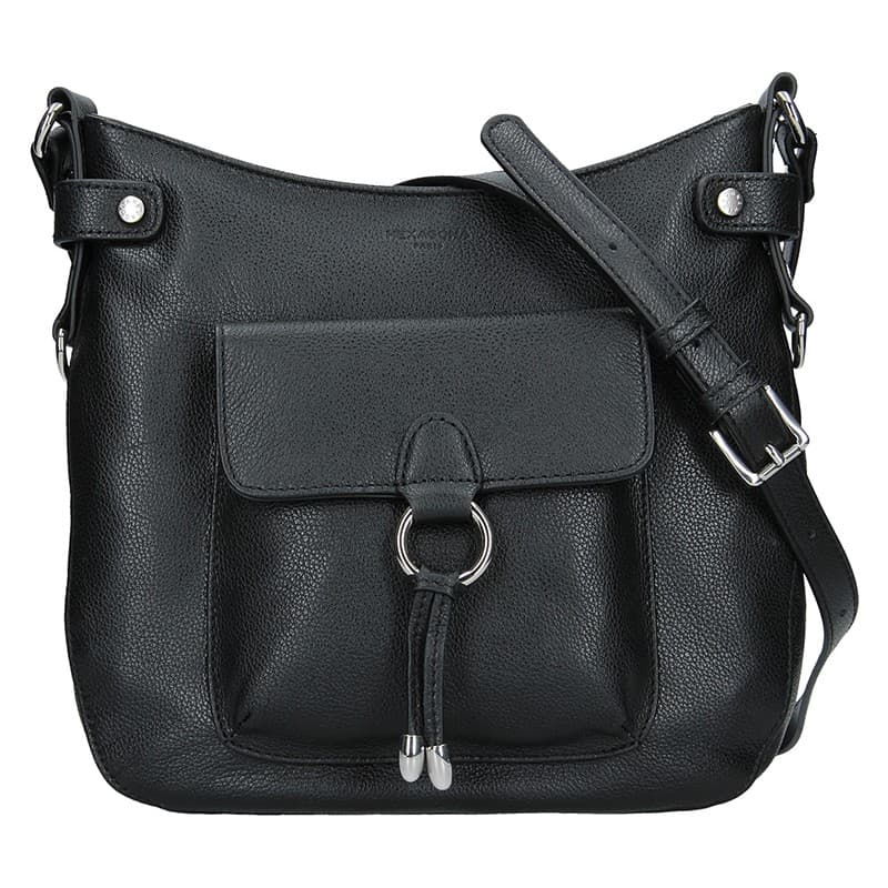 Kožená crossbody kabelka Hexagona Ritta, černá