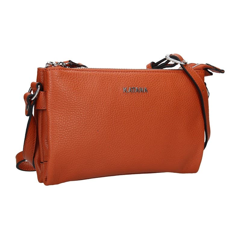 Kožená crossbody kabelka Katana Elisn, hnědá 2