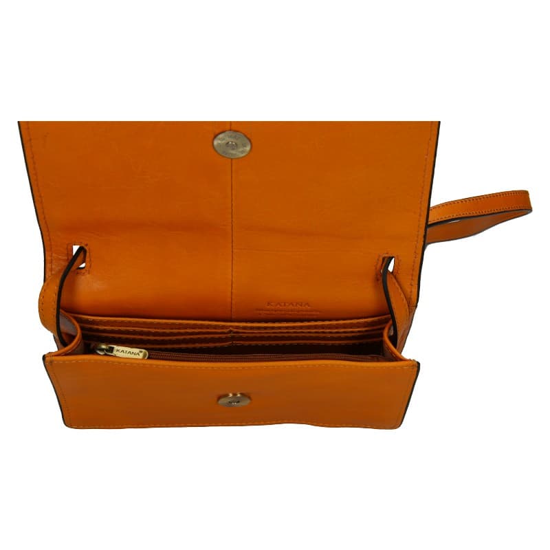 Kožená crossbody kabelka Katana Nicca, oranžová 5