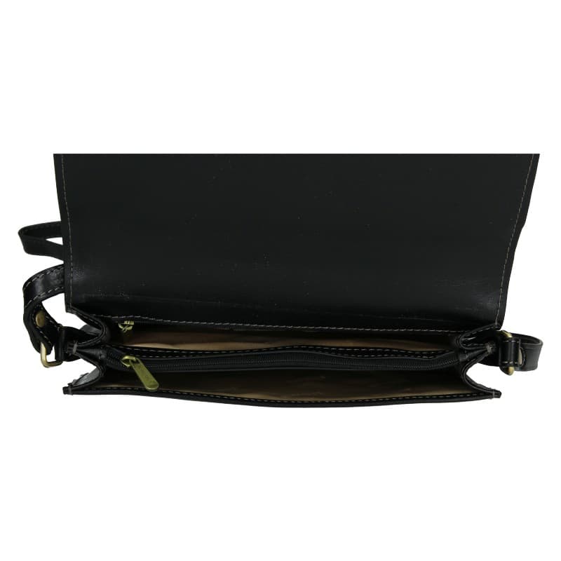Kožená crossbody kabelka Katana Amande, černá 6
