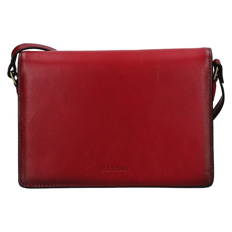Kožená crossbody kabelka Katana Amande, červená