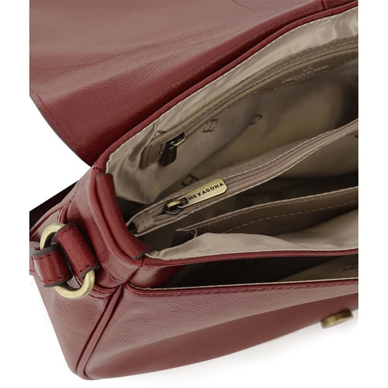Kožená kabelka Hexagona Giada, červená 3