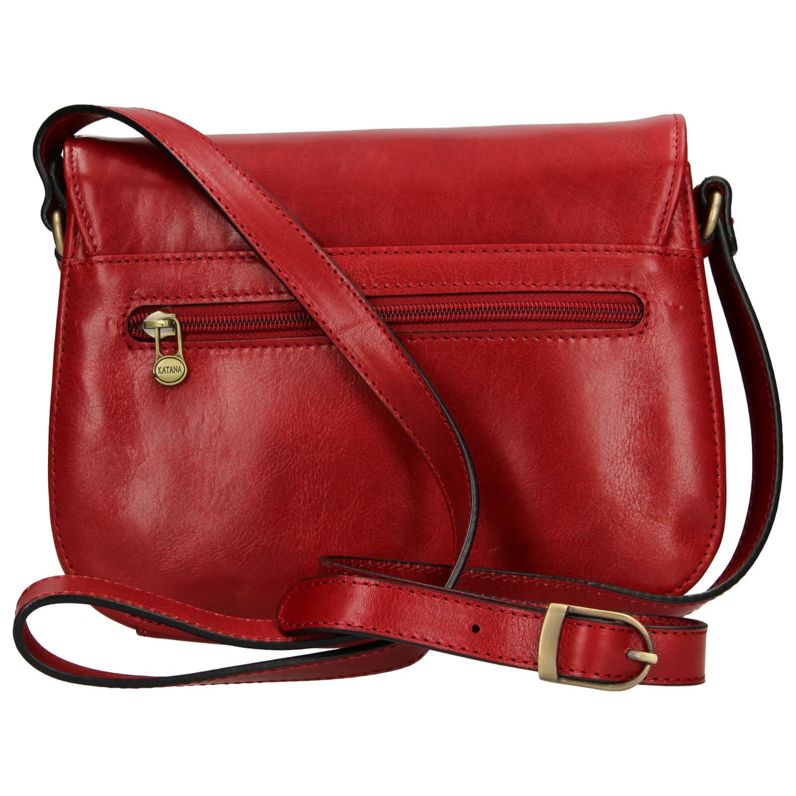 Kožená crossbody kabelka Katana Zorra, červená 3