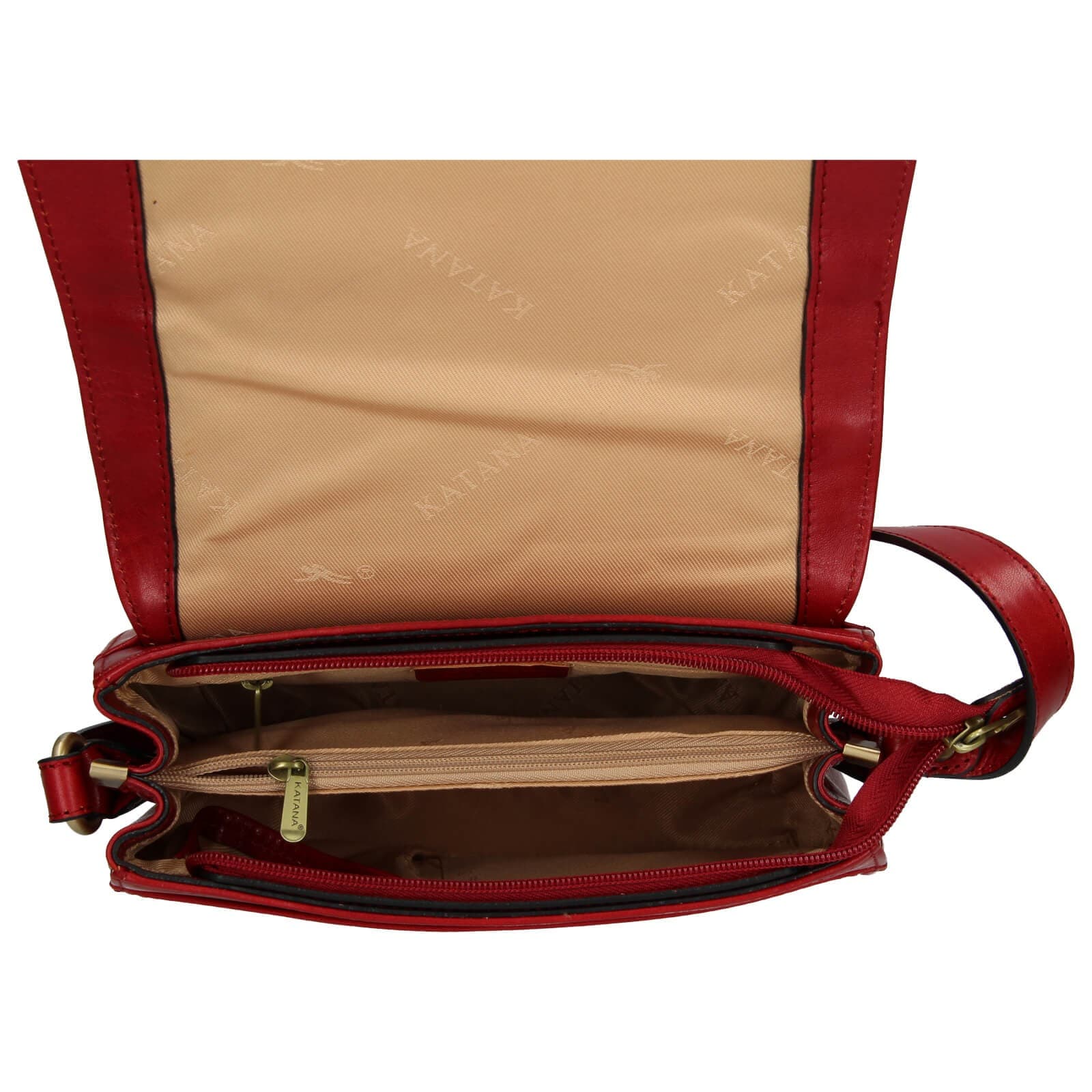 Kožená crossbody kabelka Katana Zorra, červená 5