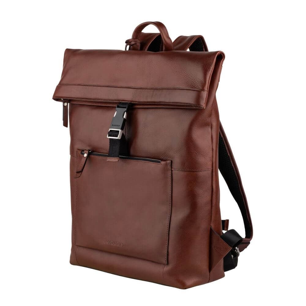 Trendy kožený batoh Burkely Rolltop 2