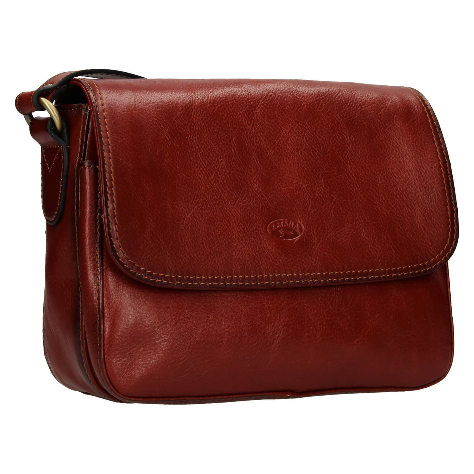 Kožená crossbody kabelka Katana Jarnia, hnědá 2