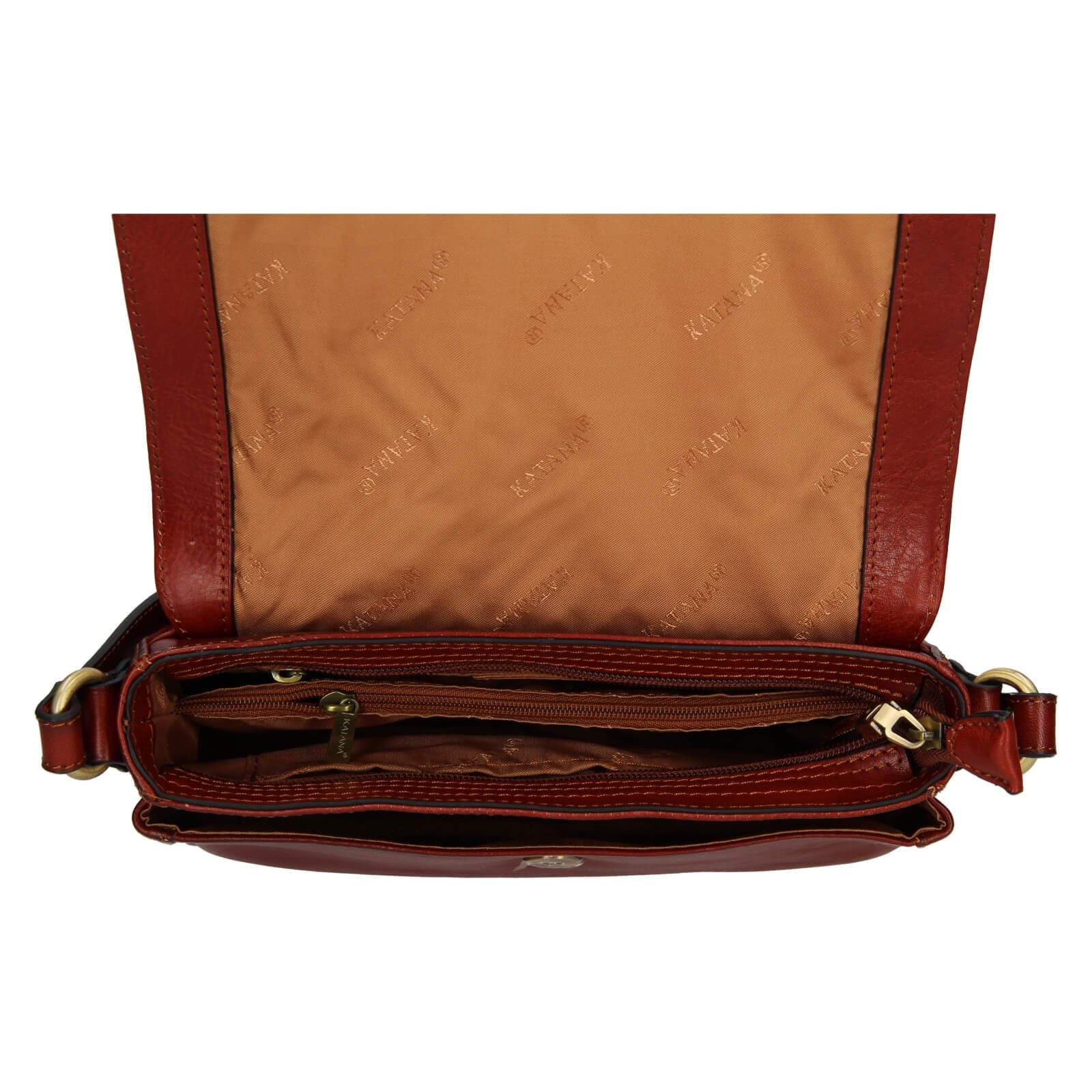 Kožená crossbody kabelka Katana Jarnia, hnědá 5