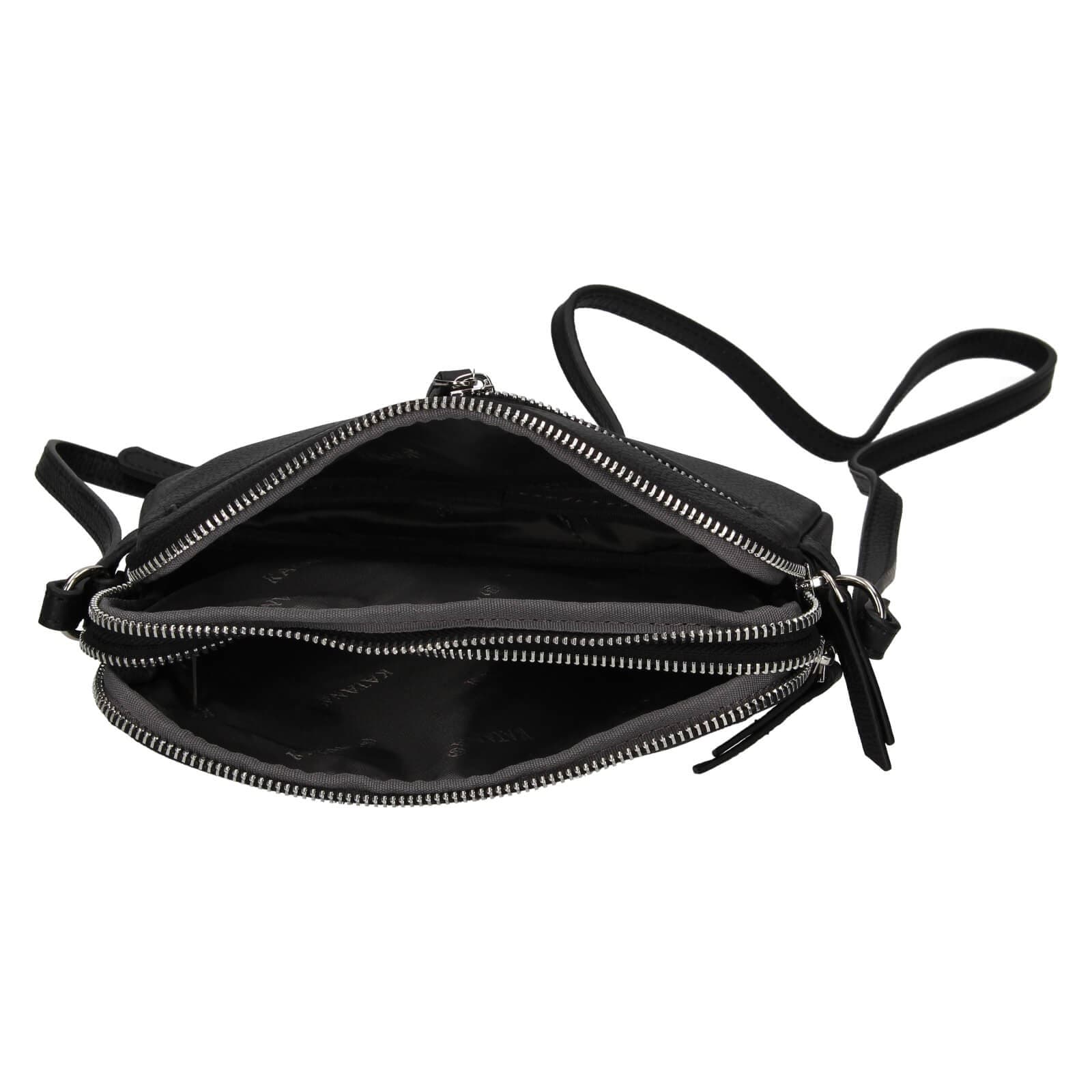 Kožená crossbody kabelka Katana Francia, černá 5