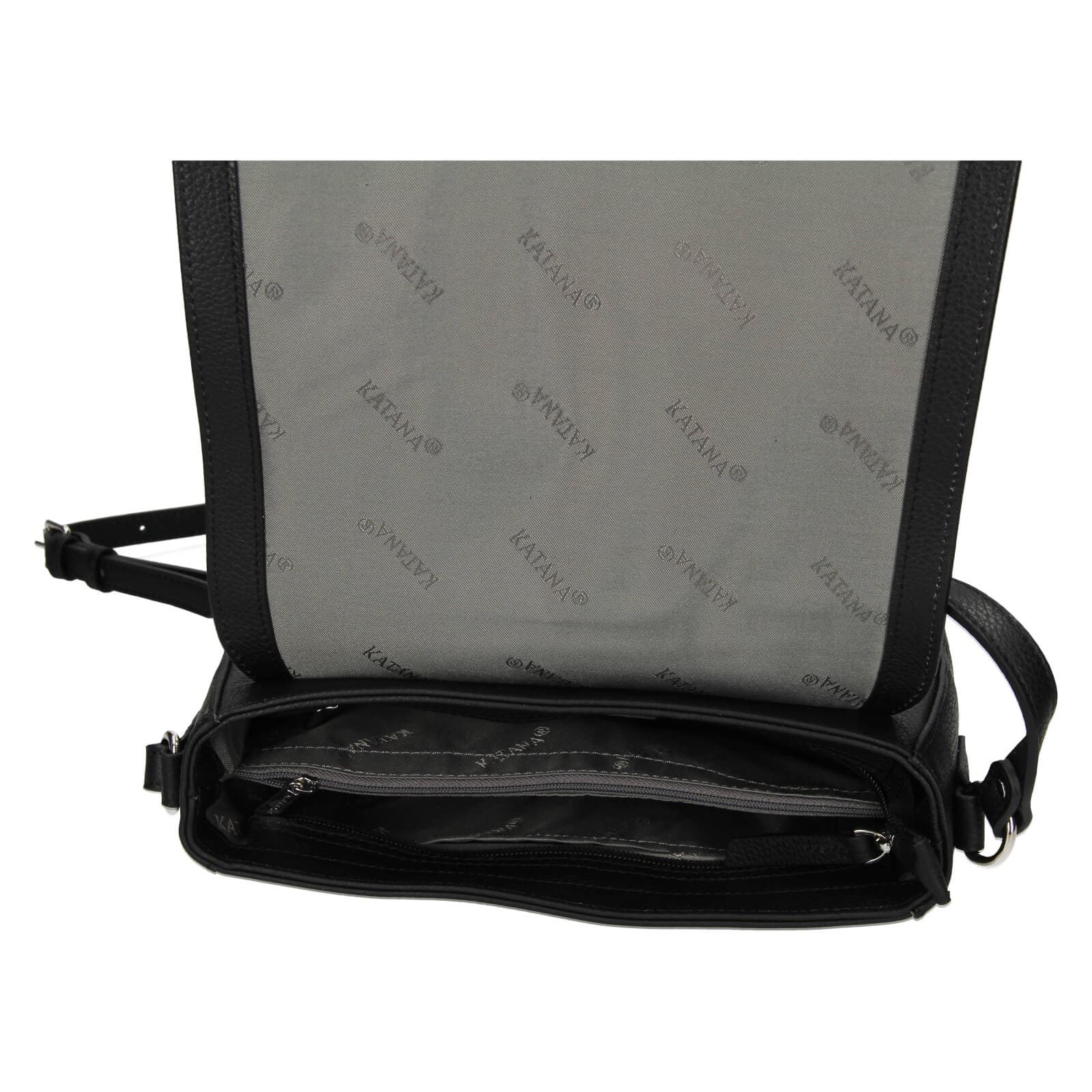 Kožená crossbody kabelka Katana Matelde, černá 6