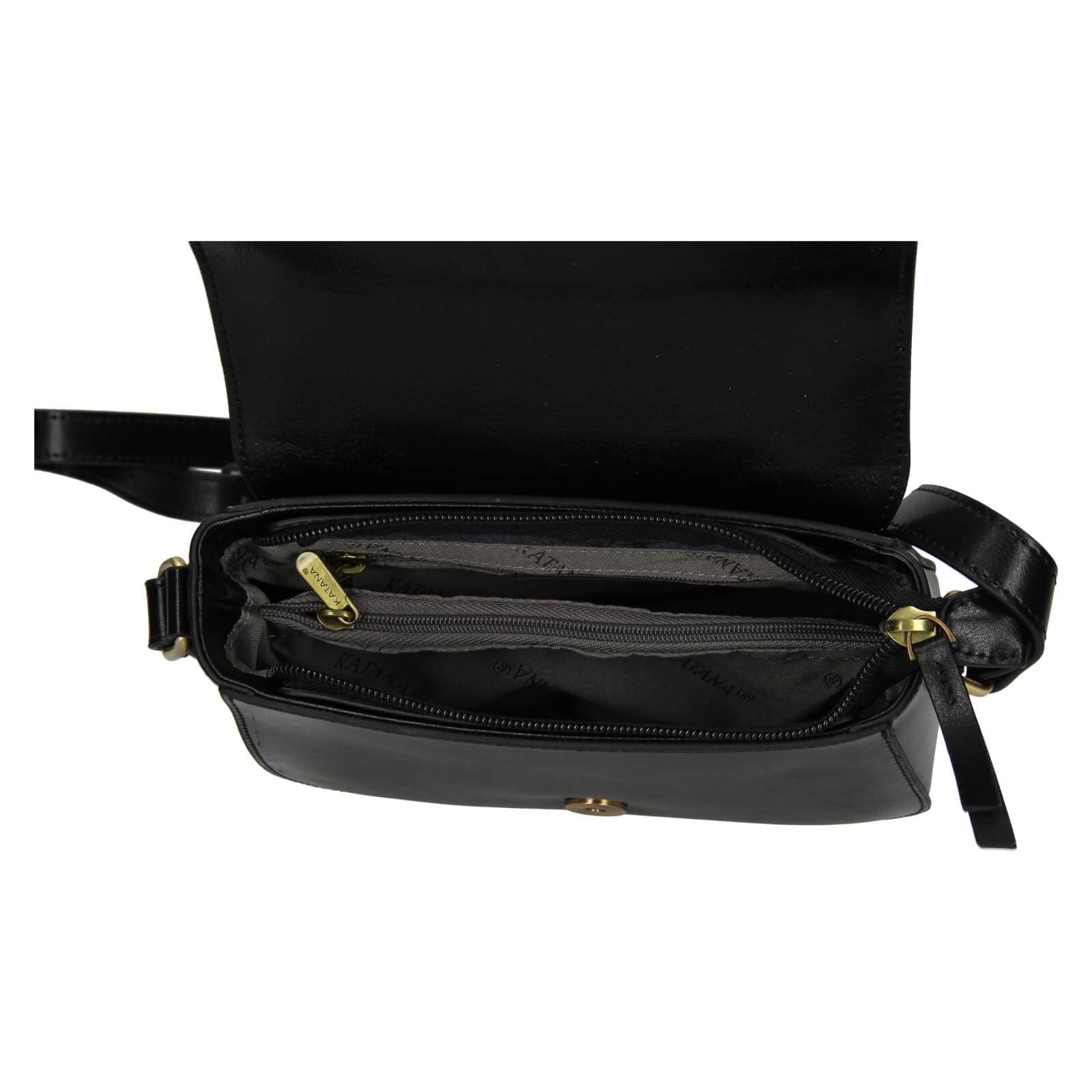 Kožená crossbody kabelka Katana Klara, černá 5