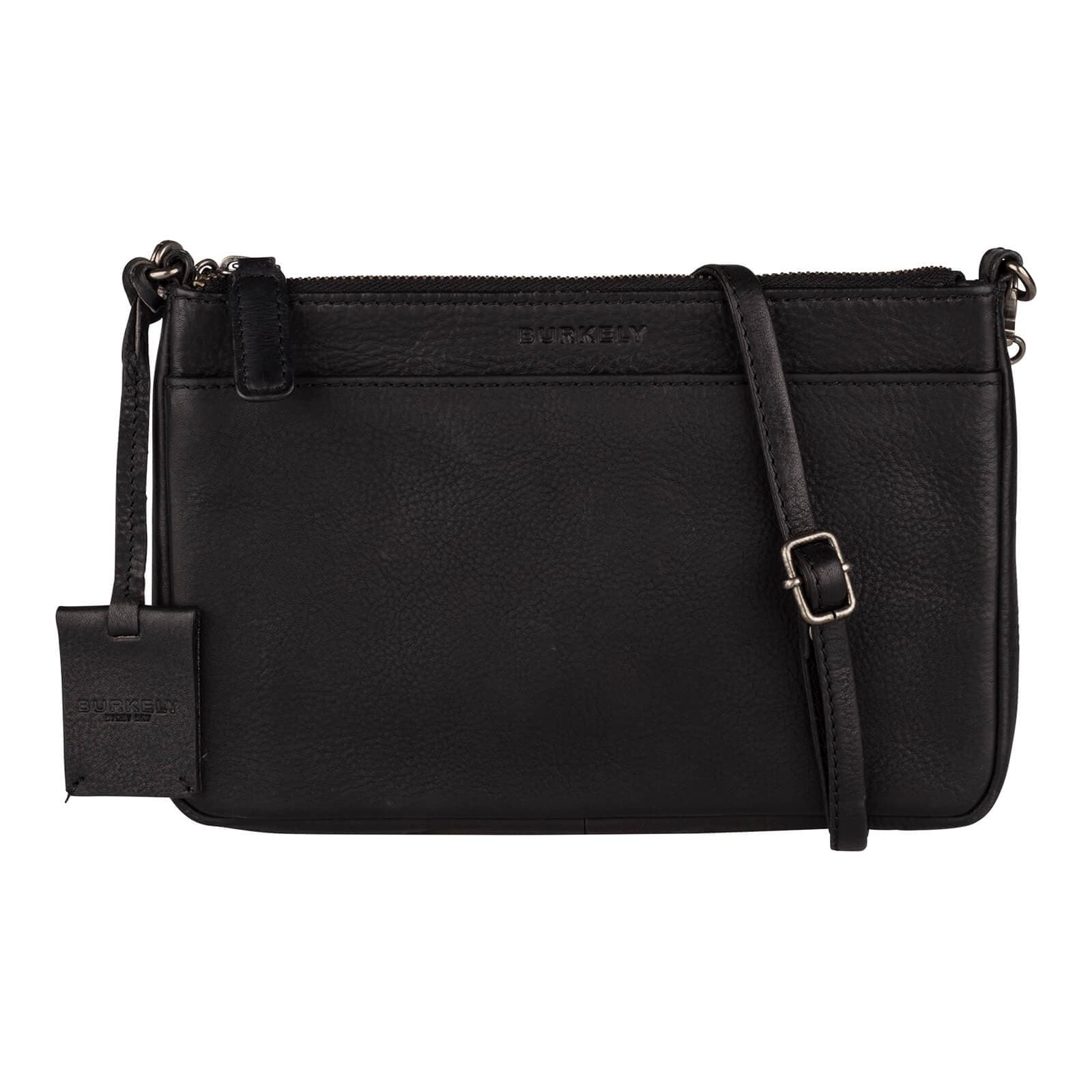 Crossbody kožená kabelka Burkely Evita, černá