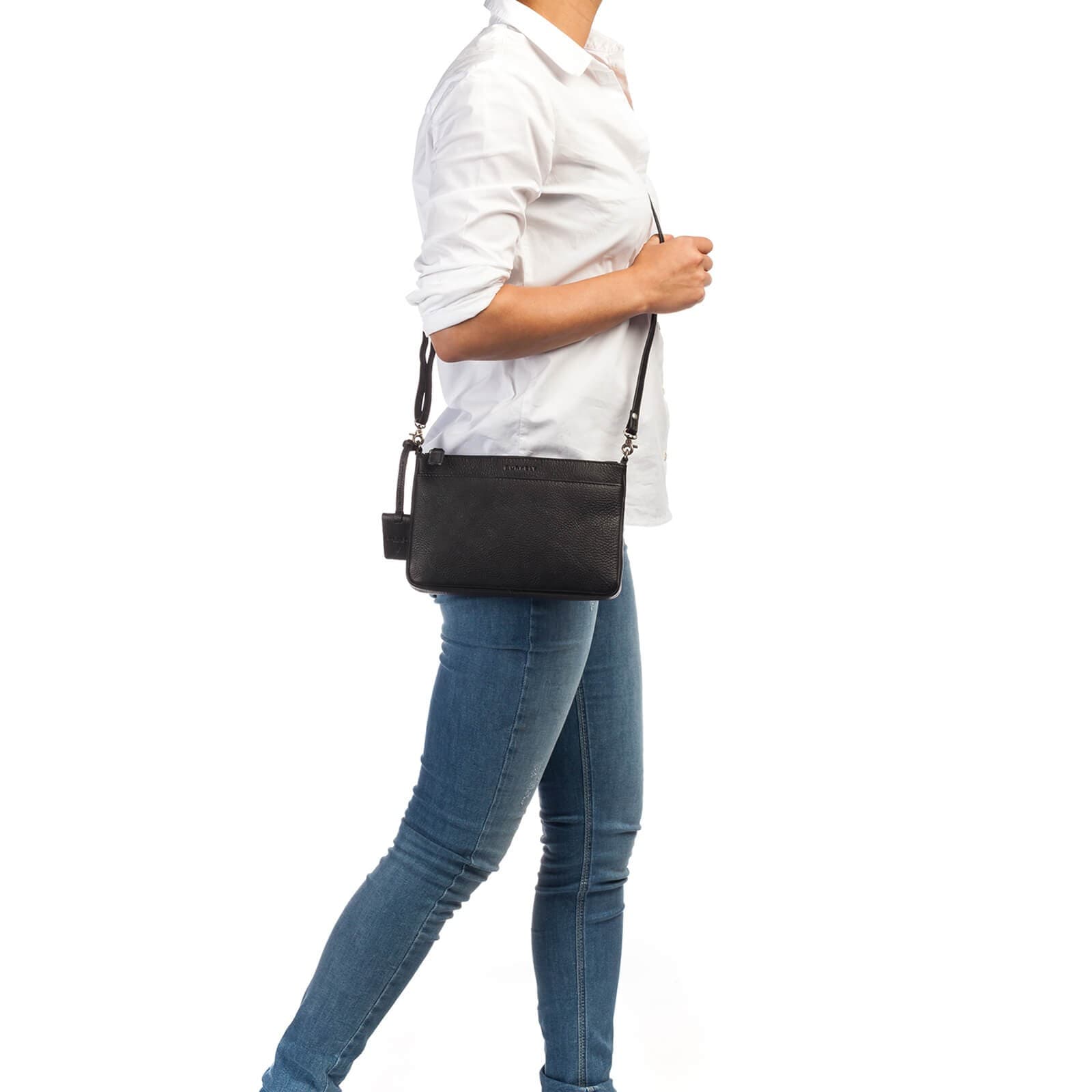 Crossbody kožená kabelka Burkely Evita, černá 4