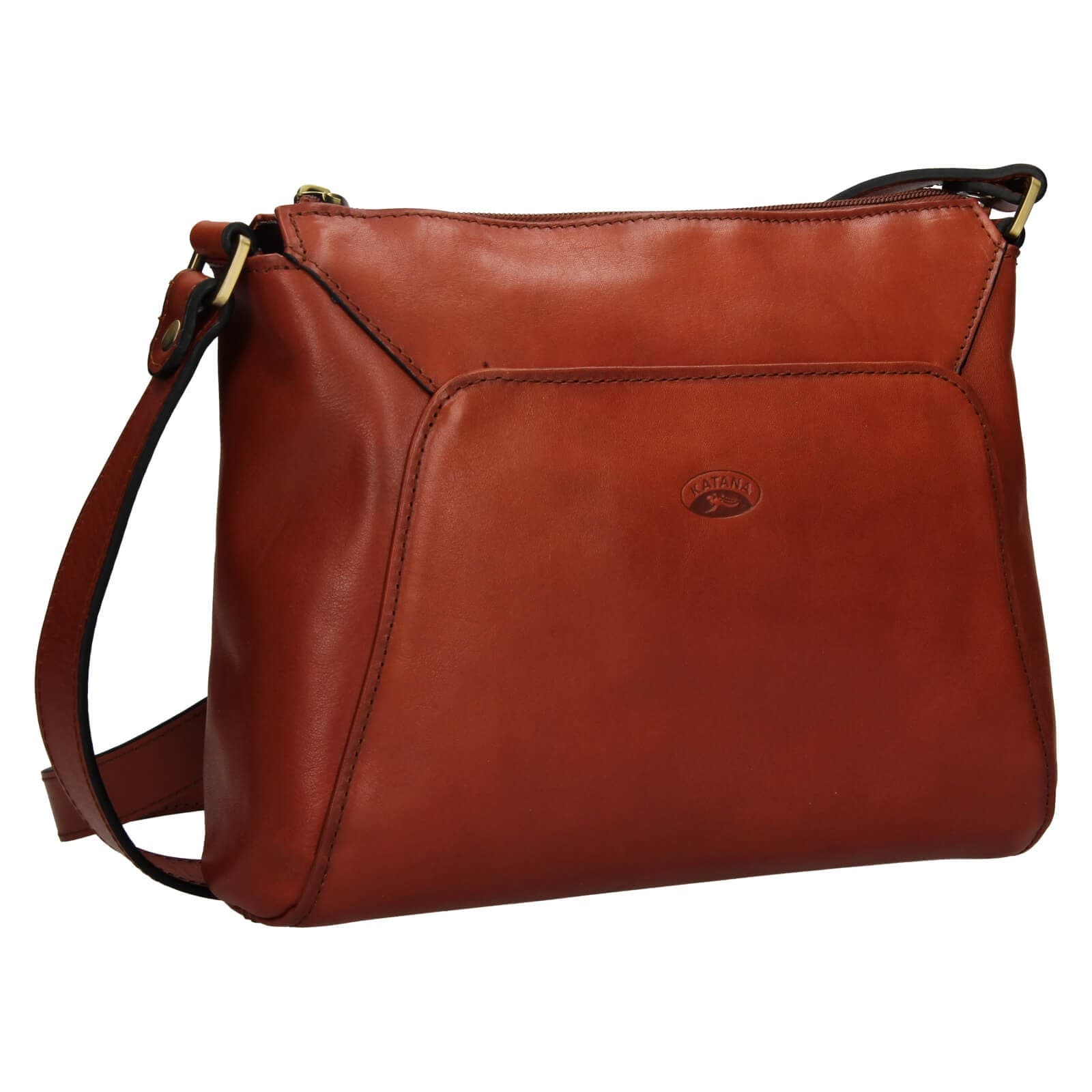 Kožená crossbody kabelka Katana Selma, hnědá 2