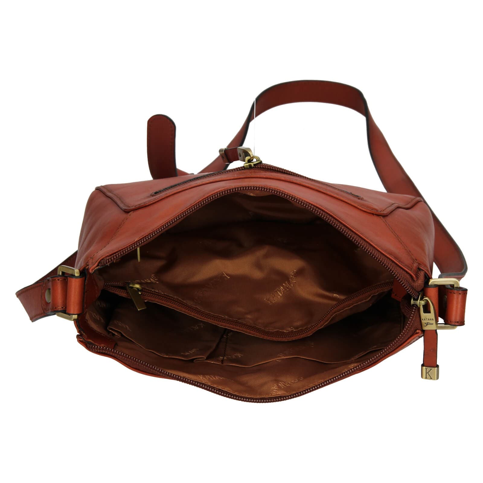 Kožená crossbody kabelka Katana Selma, hnědá 5