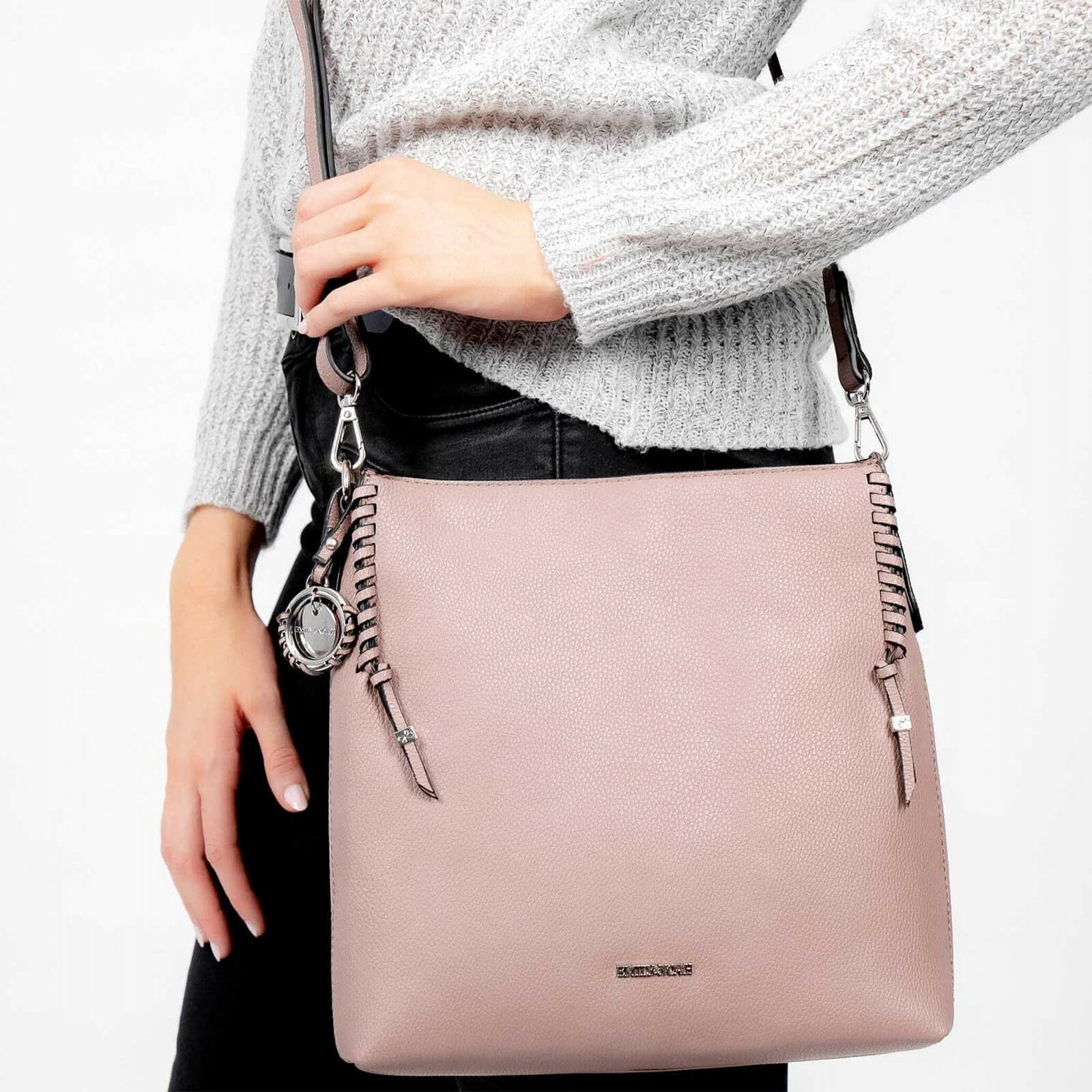 Crossbody kabelka Emily & Noah Flora, růžová 5