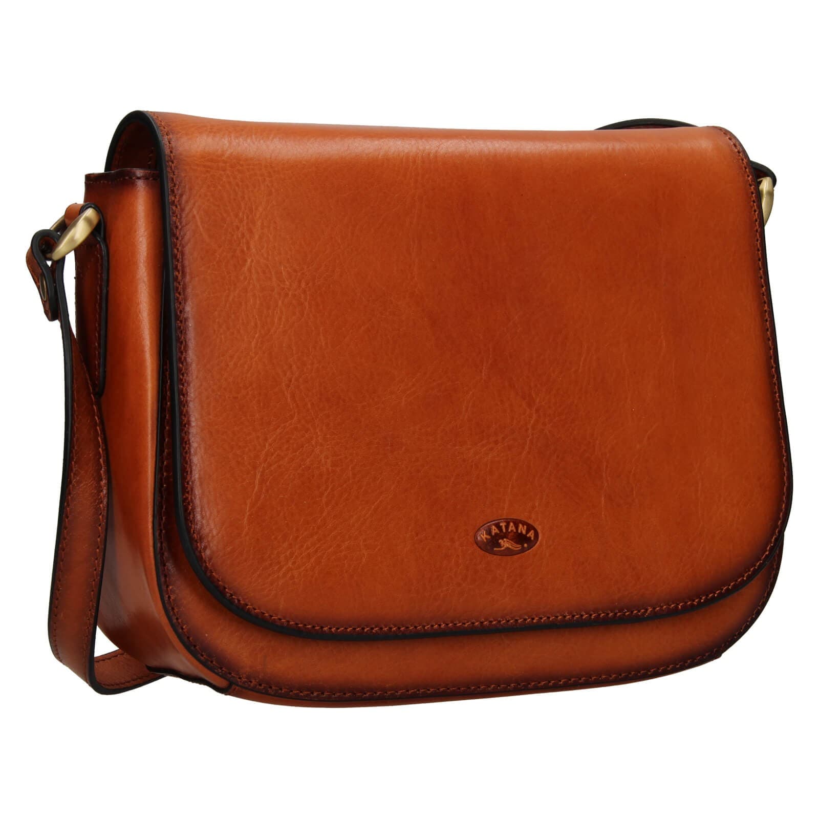 Kožená crossbody kabelka Katana Niola, hnědá 5