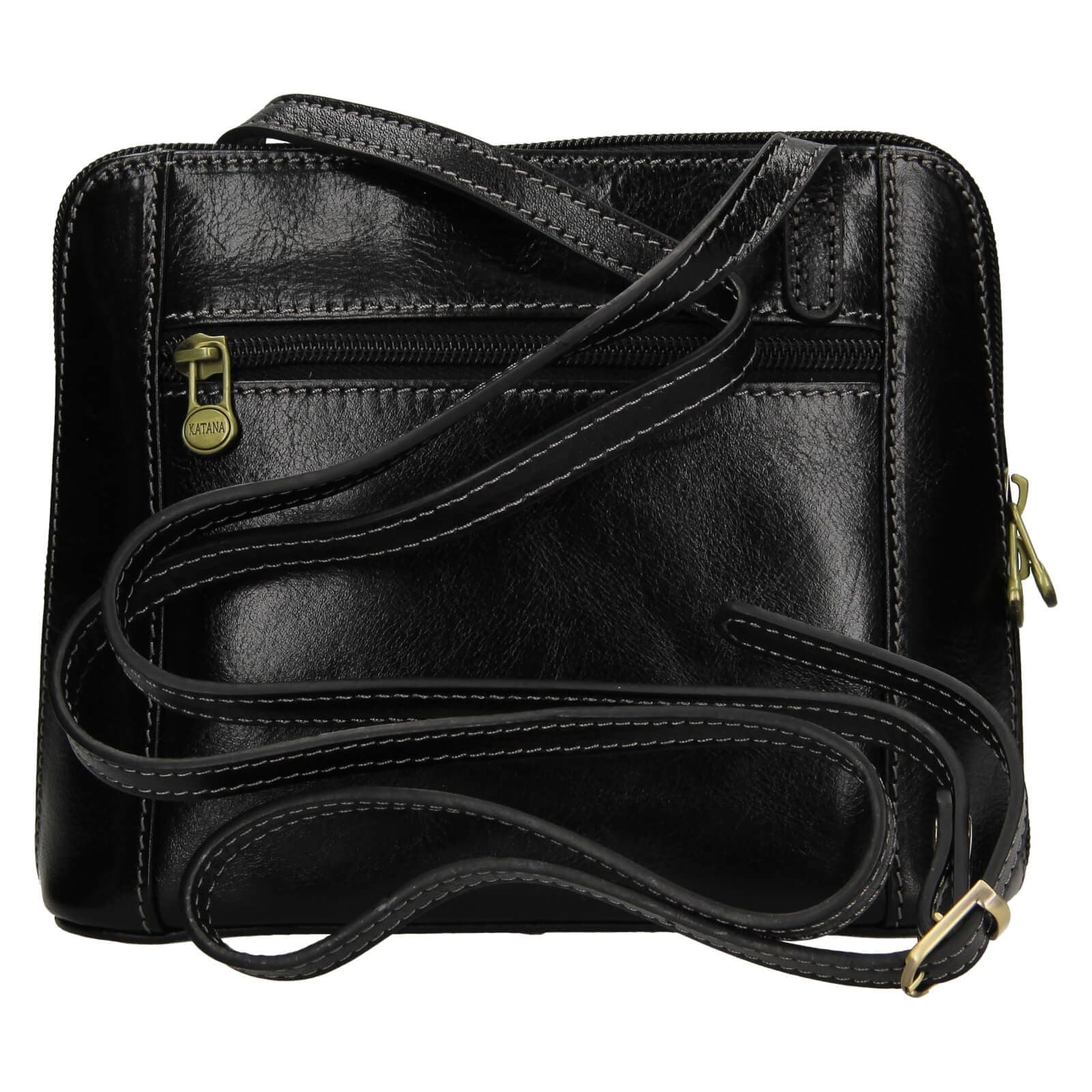 Kožená crossbody kabelka Katana Frenita, černá 3