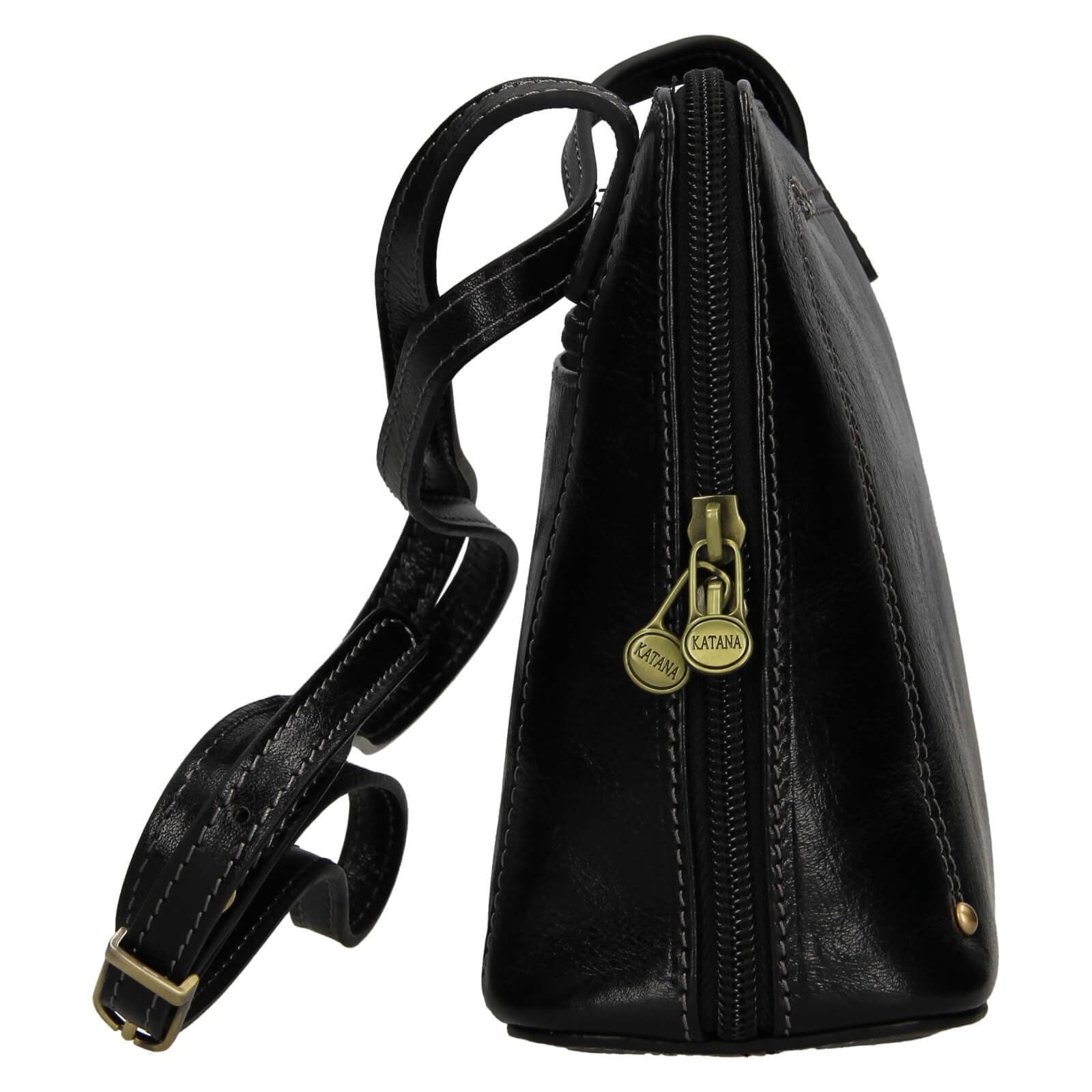 Kožená crossbody kabelka Katana Frenita, černá 4