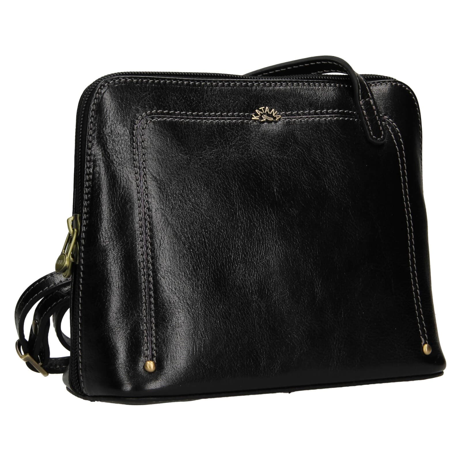 Kožená crossbody kabelka Katana Frenita, černá 2