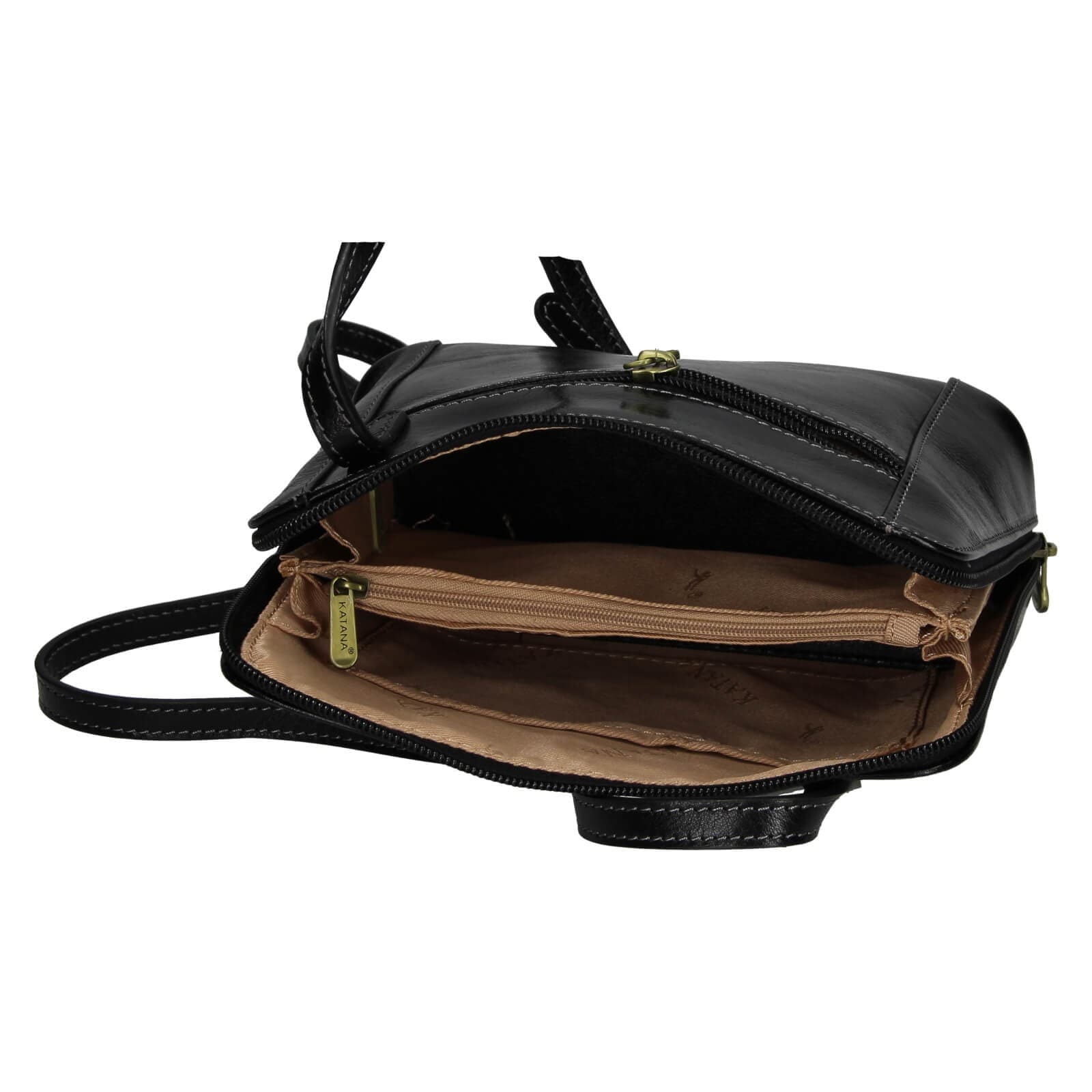 Kožená crossbody kabelka Katana Frenita, černá 5