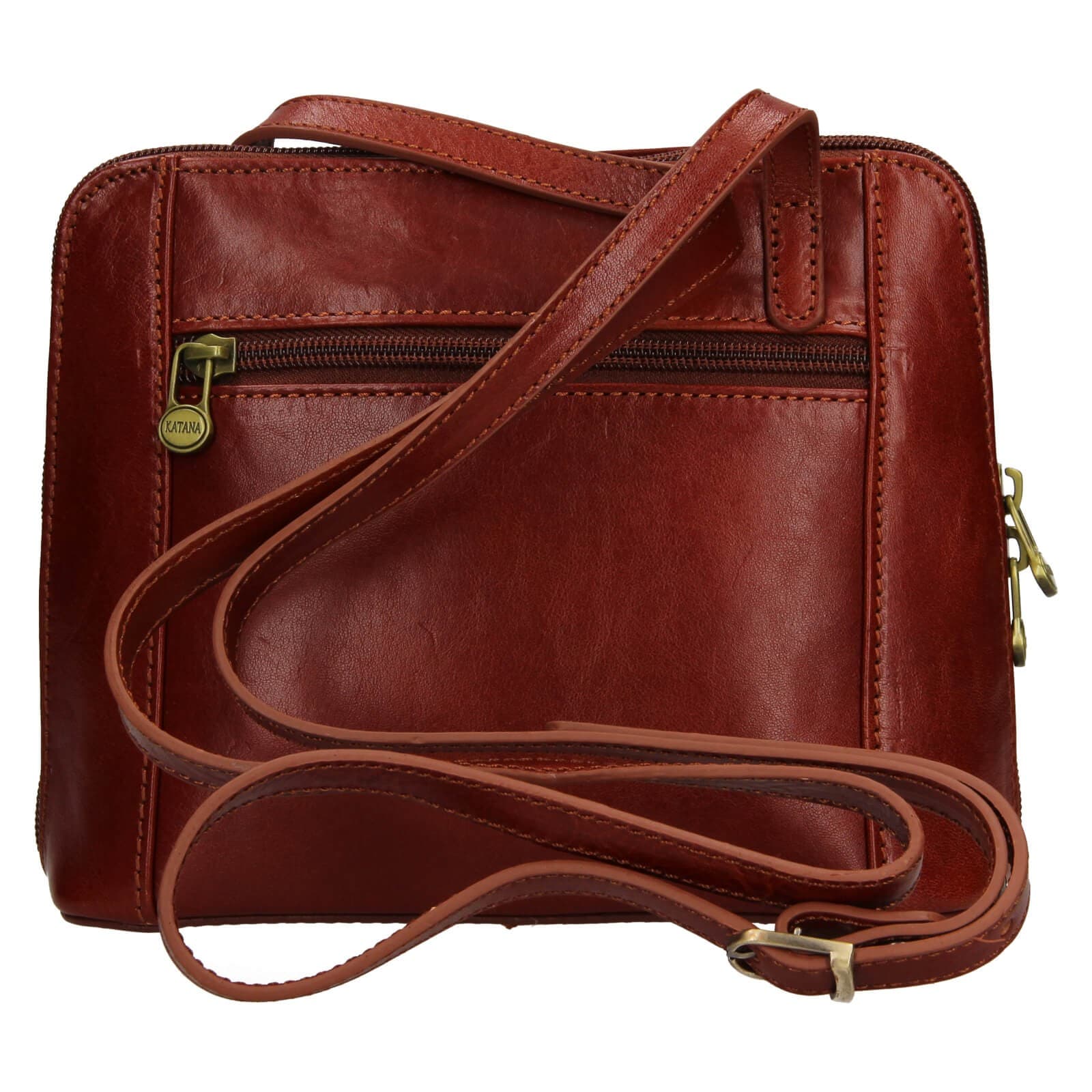 Kožená crossbody kabelka Katana Frenita, hnědá 3