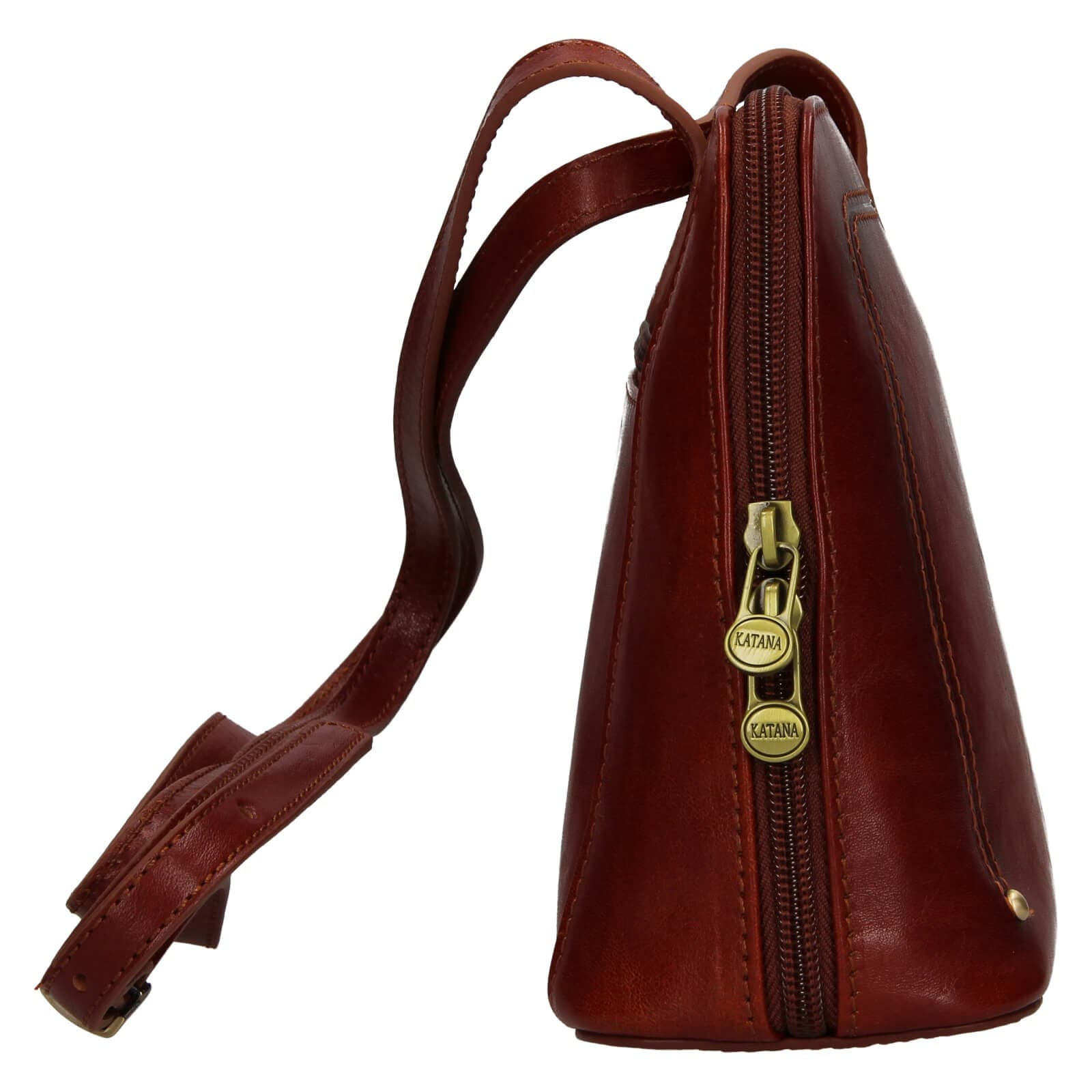 Kožená crossbody kabelka Katana Frenita, hnědá 4