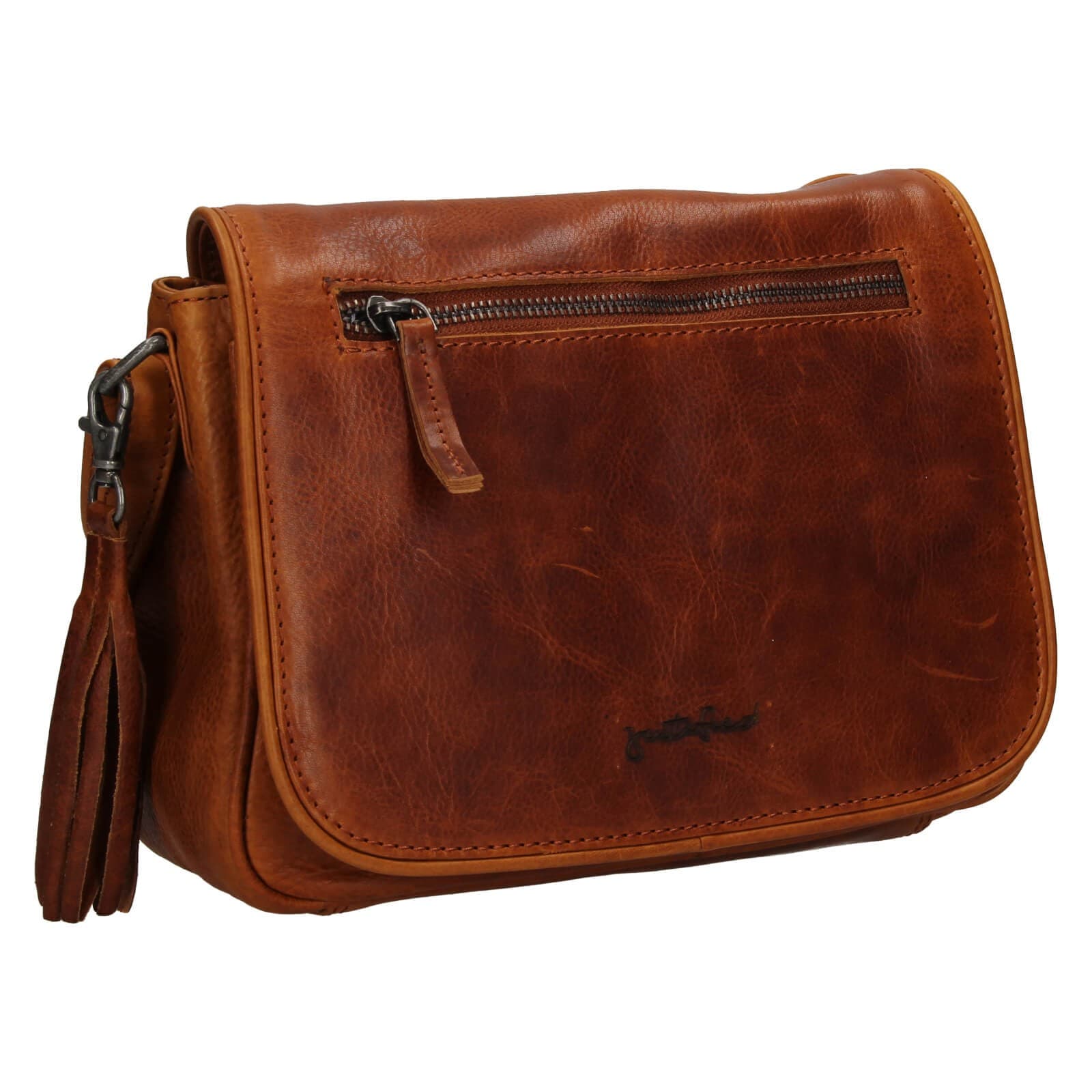 Kožená crossbody kabelka Justified Hoben, hnědá 2