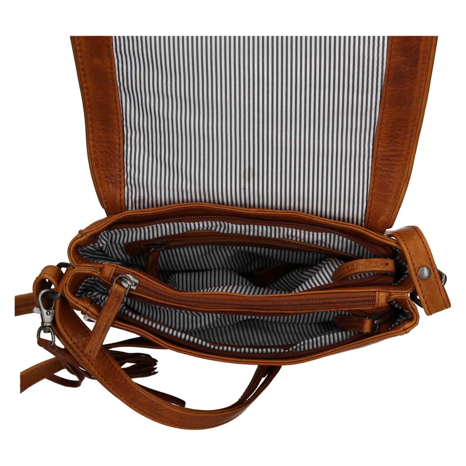 Kožená crossbody kabelka Justified Hoben, hnědá 5
