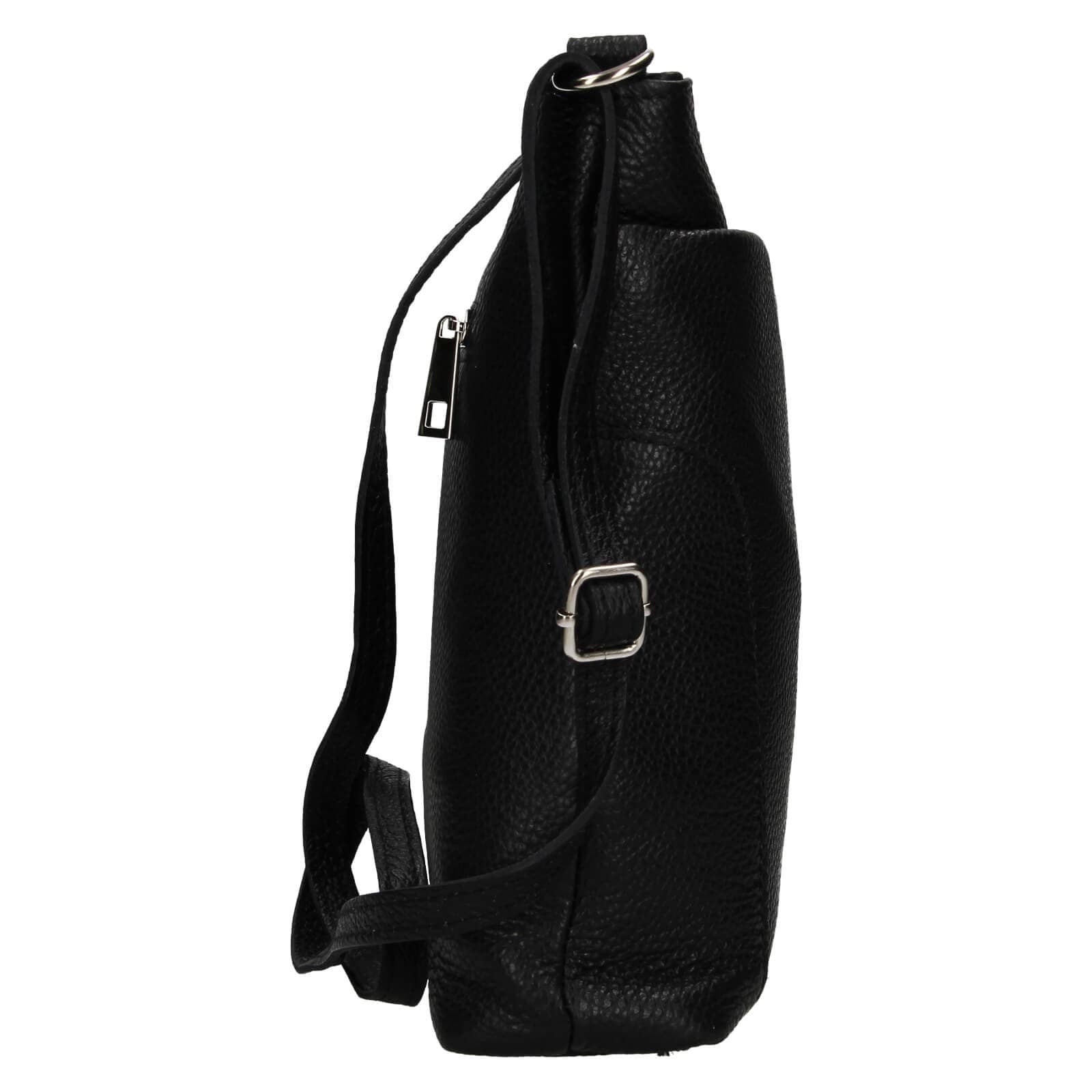 Kožená crossbody kabelka Italia Emma, černá 4