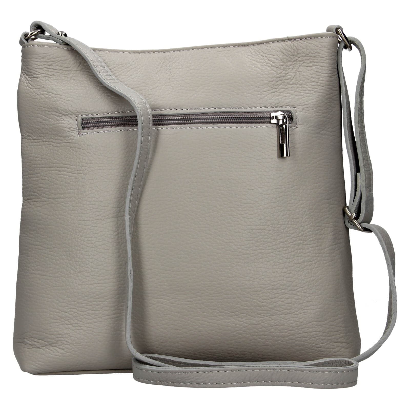 Kožená crossbody kabelka Italia Emma, šedá 3