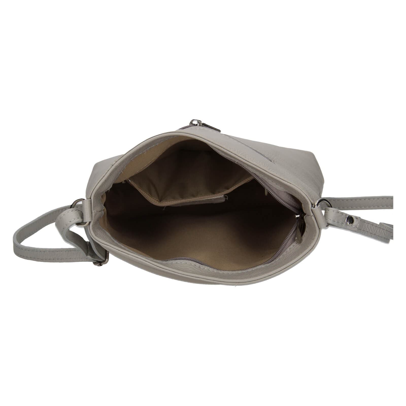 Kožená crossbody kabelka Italia Emma, šedá 5