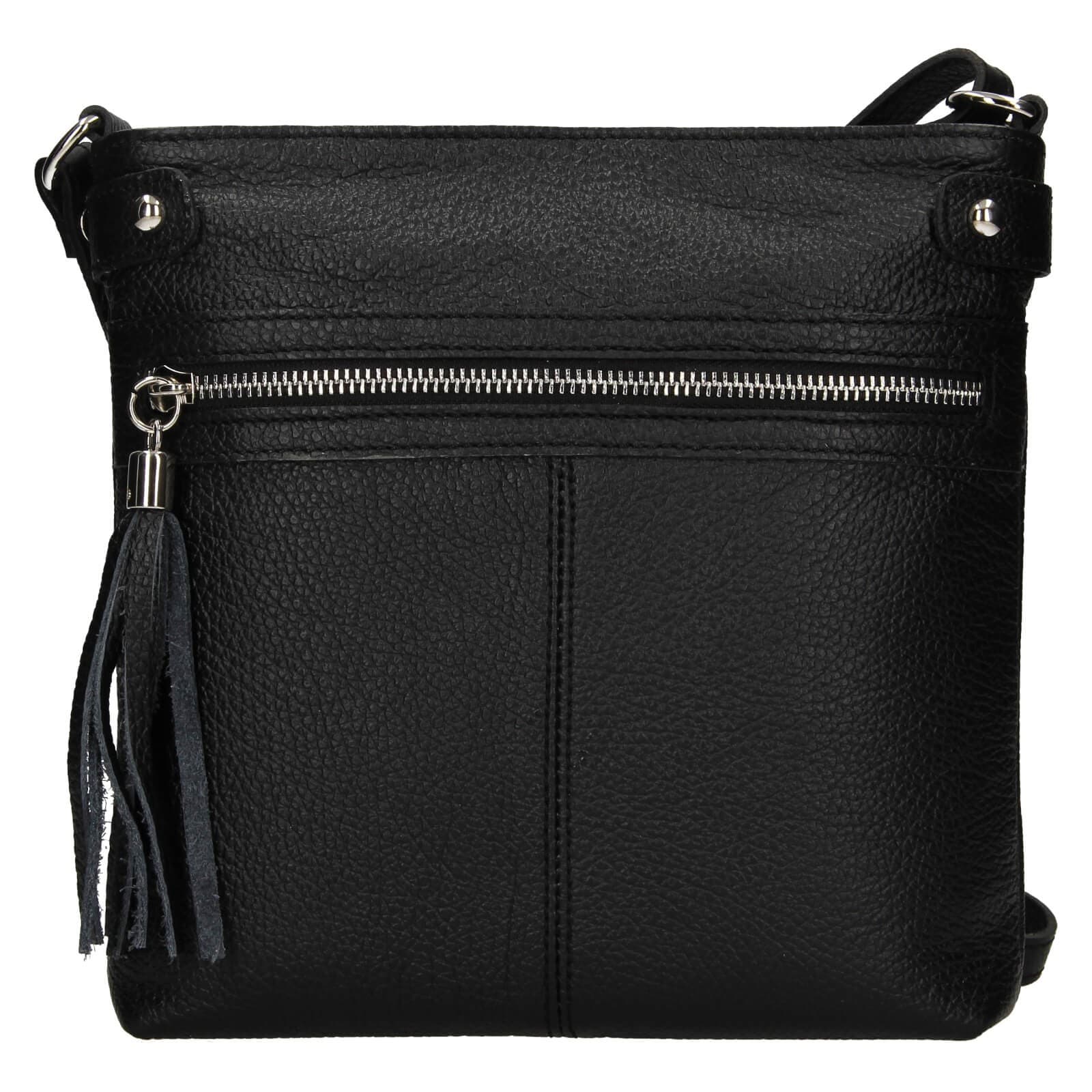 Kožená crossbody kabelka Italia Laura, černá