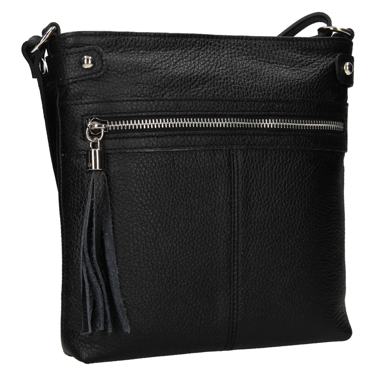 Kožená crossbody kabelka Italia Laura, černá 2