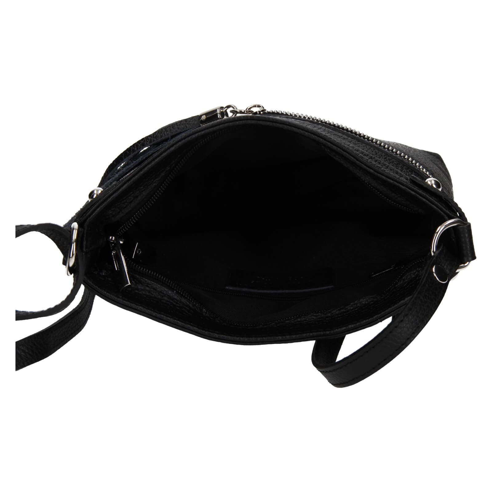 Kožená crossbody kabelka Italia Laura, černá 5