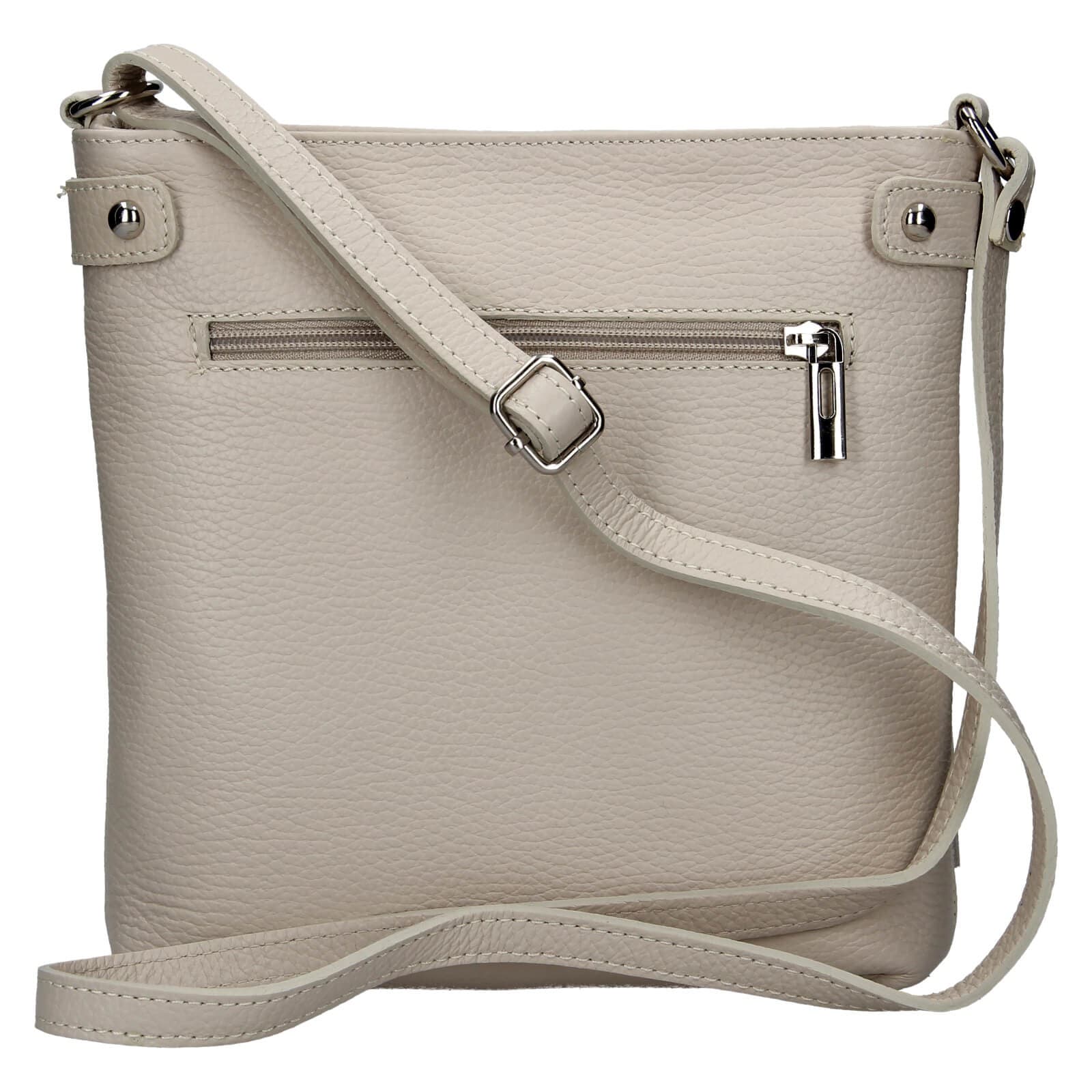 Kožená crossbody kabelka Italia Laura, béžová 3