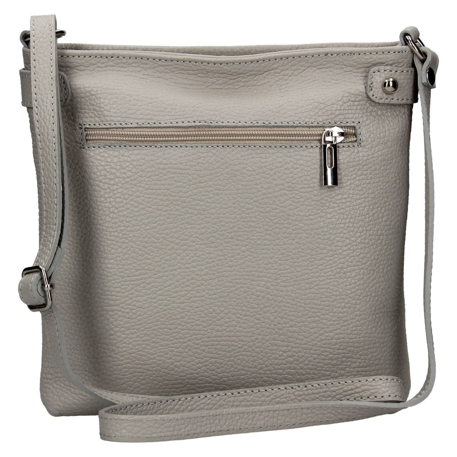 Kožená crossbody kabelka Italia Laura, šedá 3