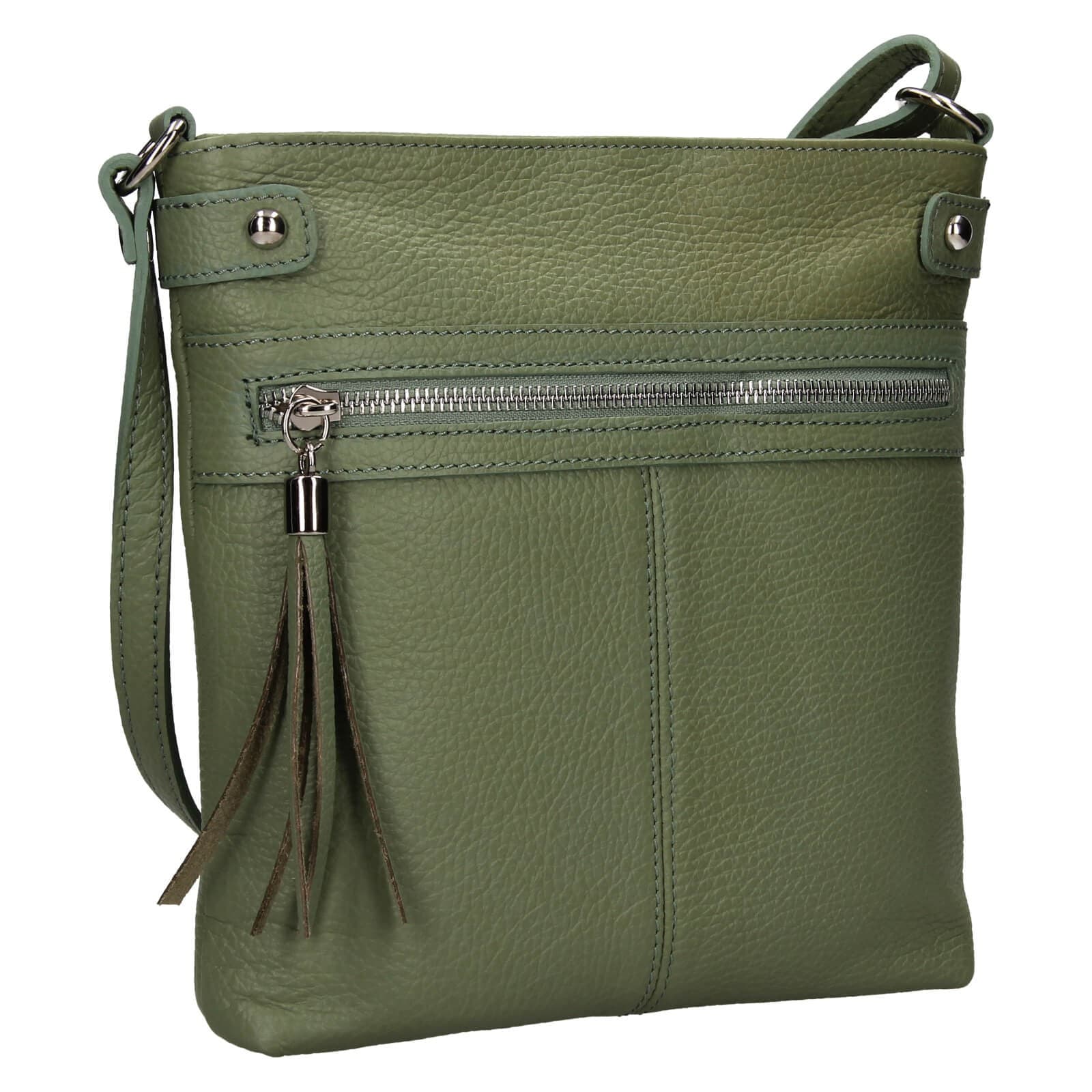 Kožená crossbody kabelka Italia Laura, zelená 2