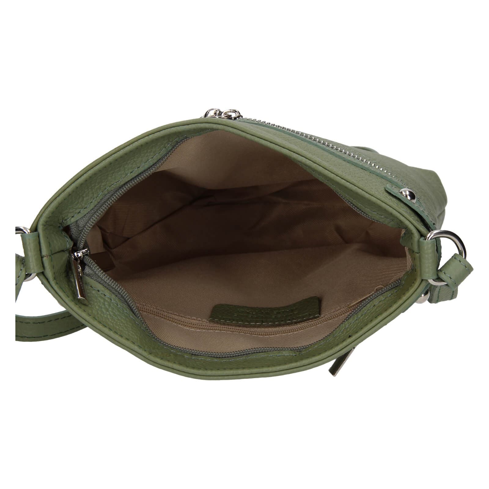 Kožená crossbody kabelka Italia Laura, zelená 5