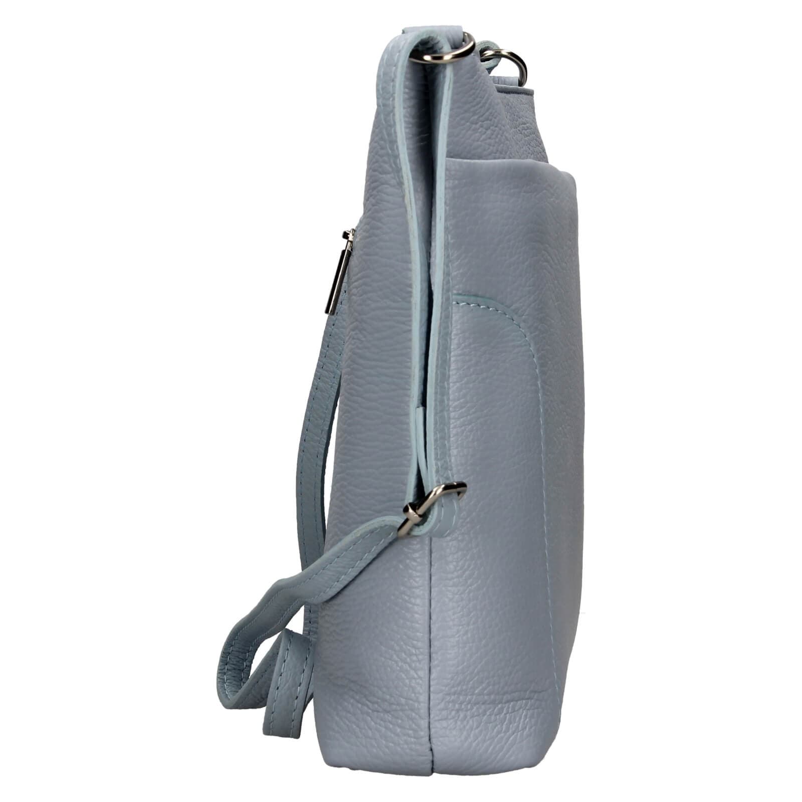 Kožená crossbody kabelka Italia Emma, modrá 4