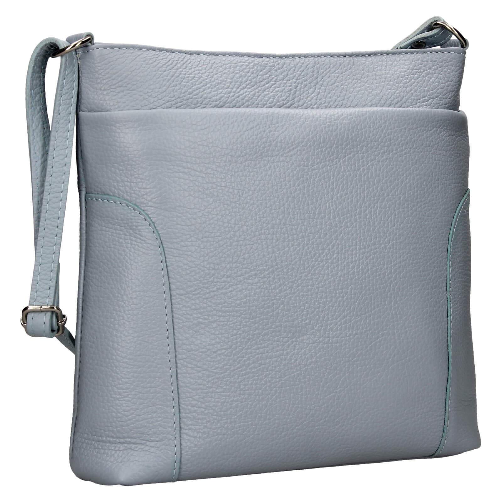 Kožená crossbody kabelka Italia Emma, modrá 2