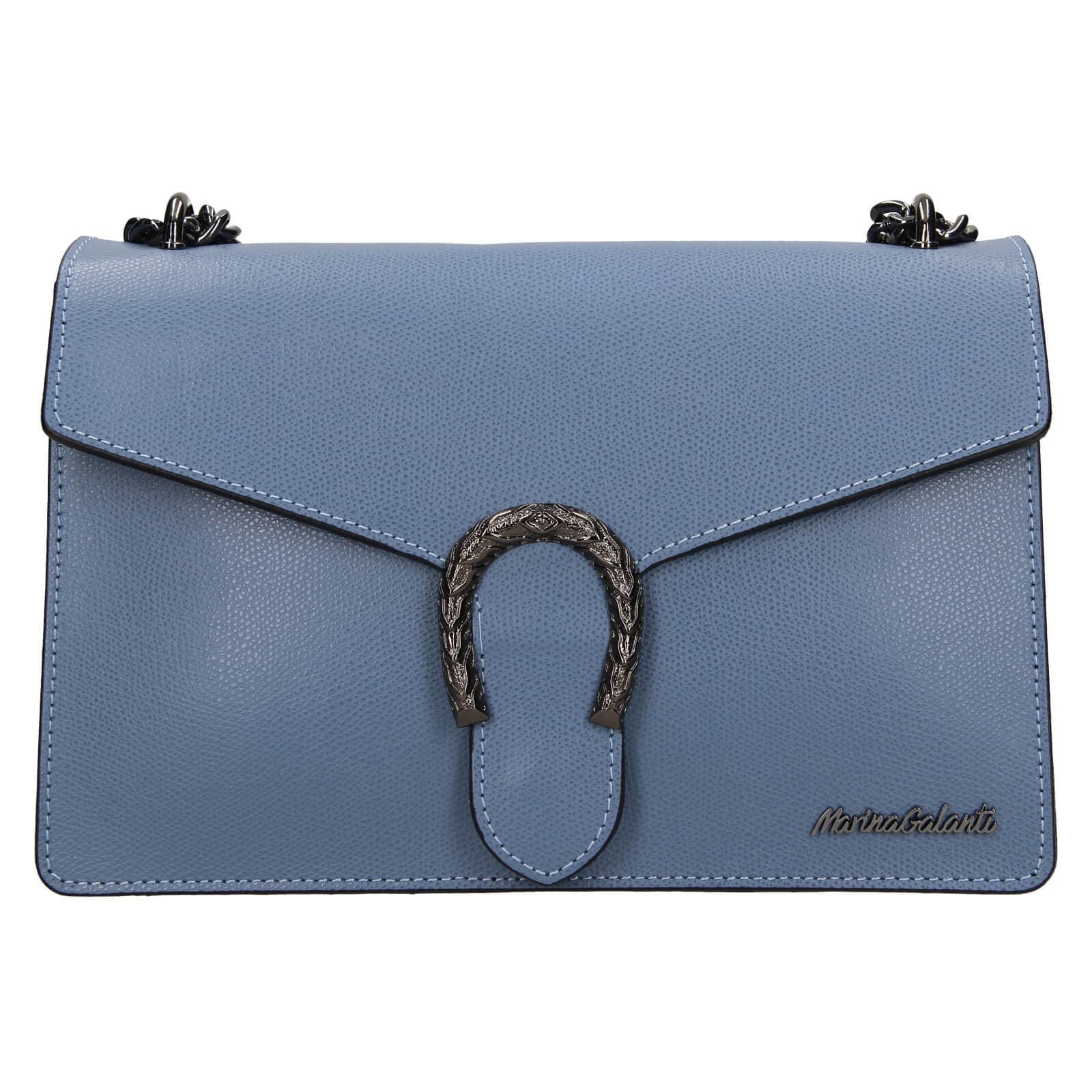 Kožená crossbody kabelka Marina Galanti Aredea, modrá
