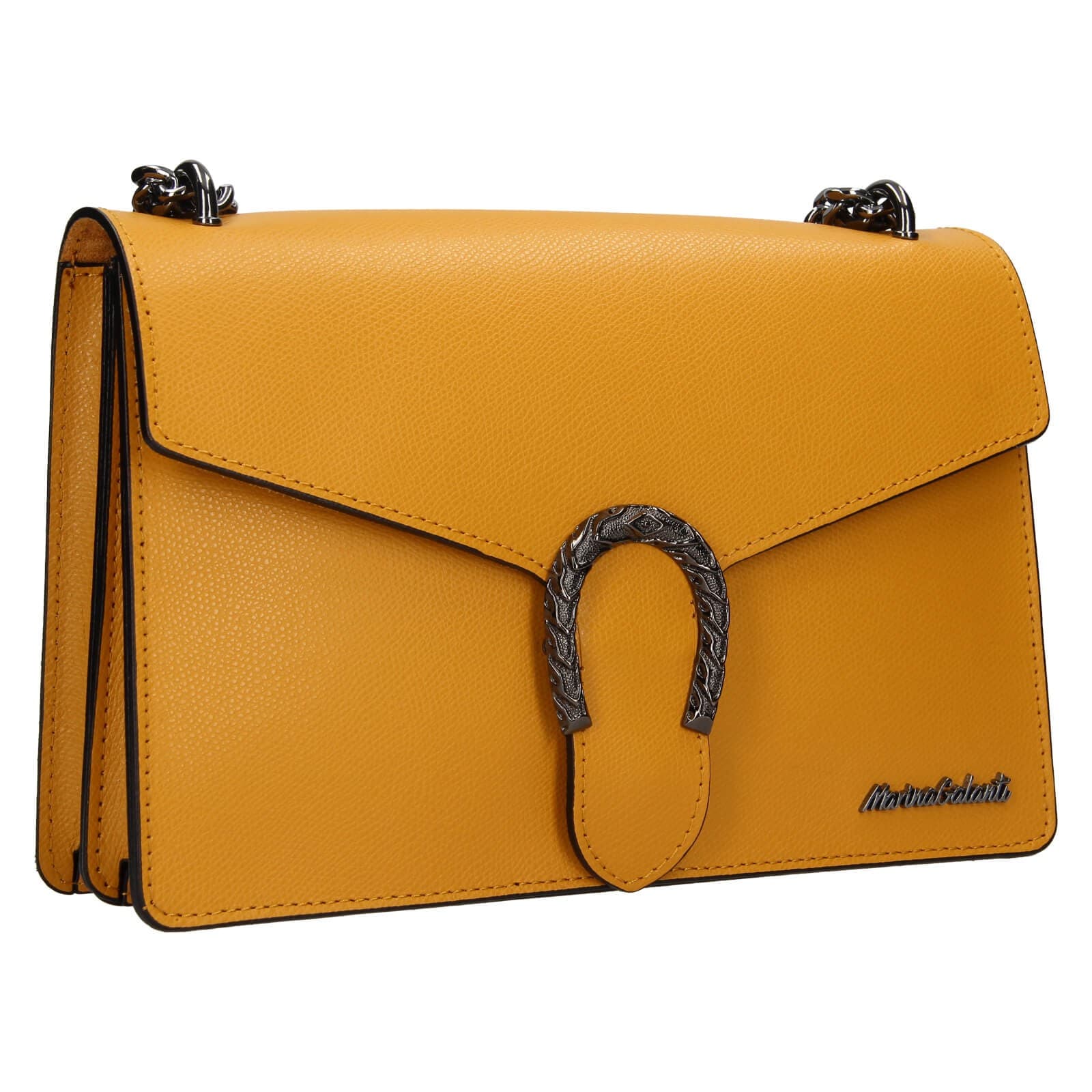 Kožená crossbody kabelka Marina Galanti Aredea, žlutá 2