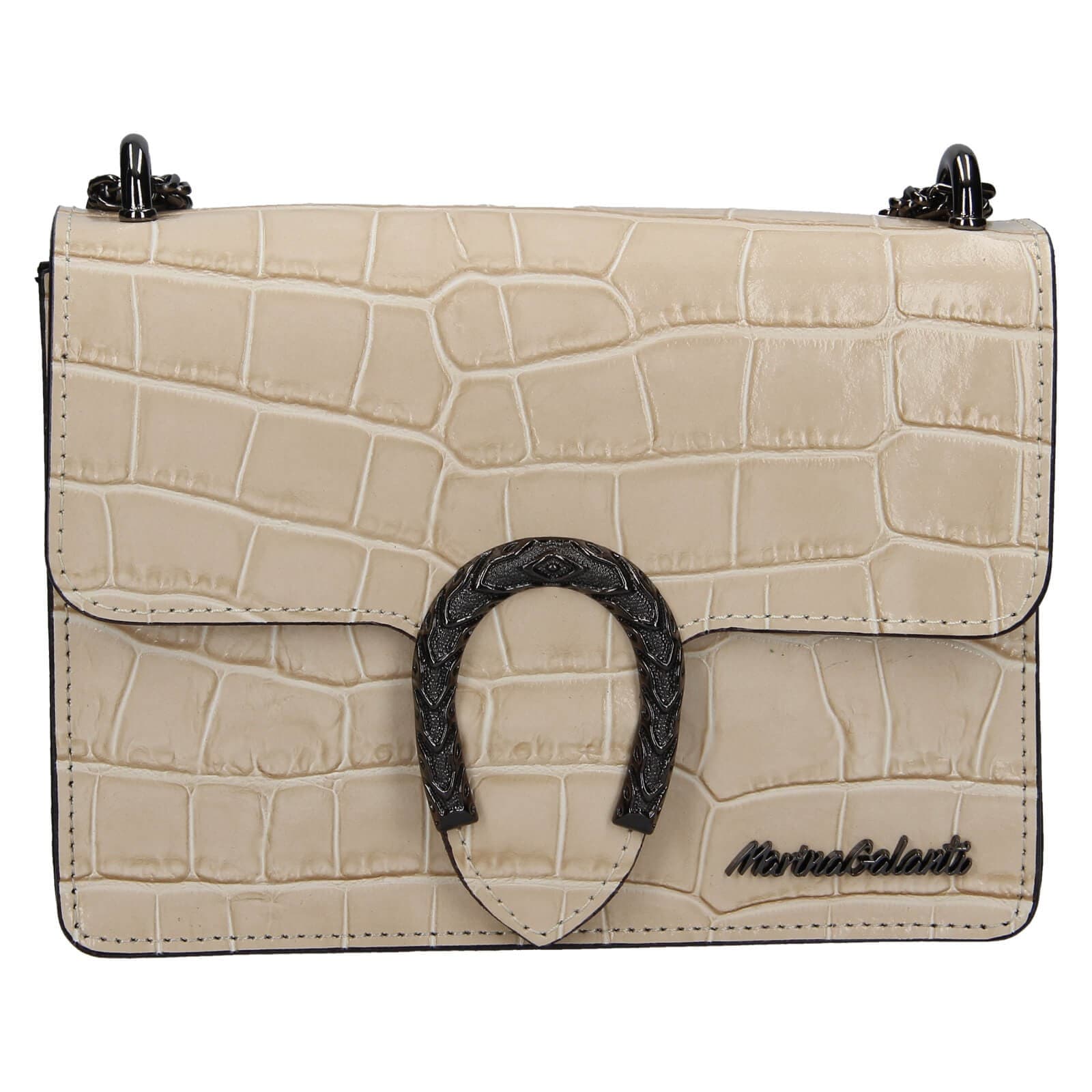 Kožená crossbody kabelka Marina Galanti Elsse, béžová