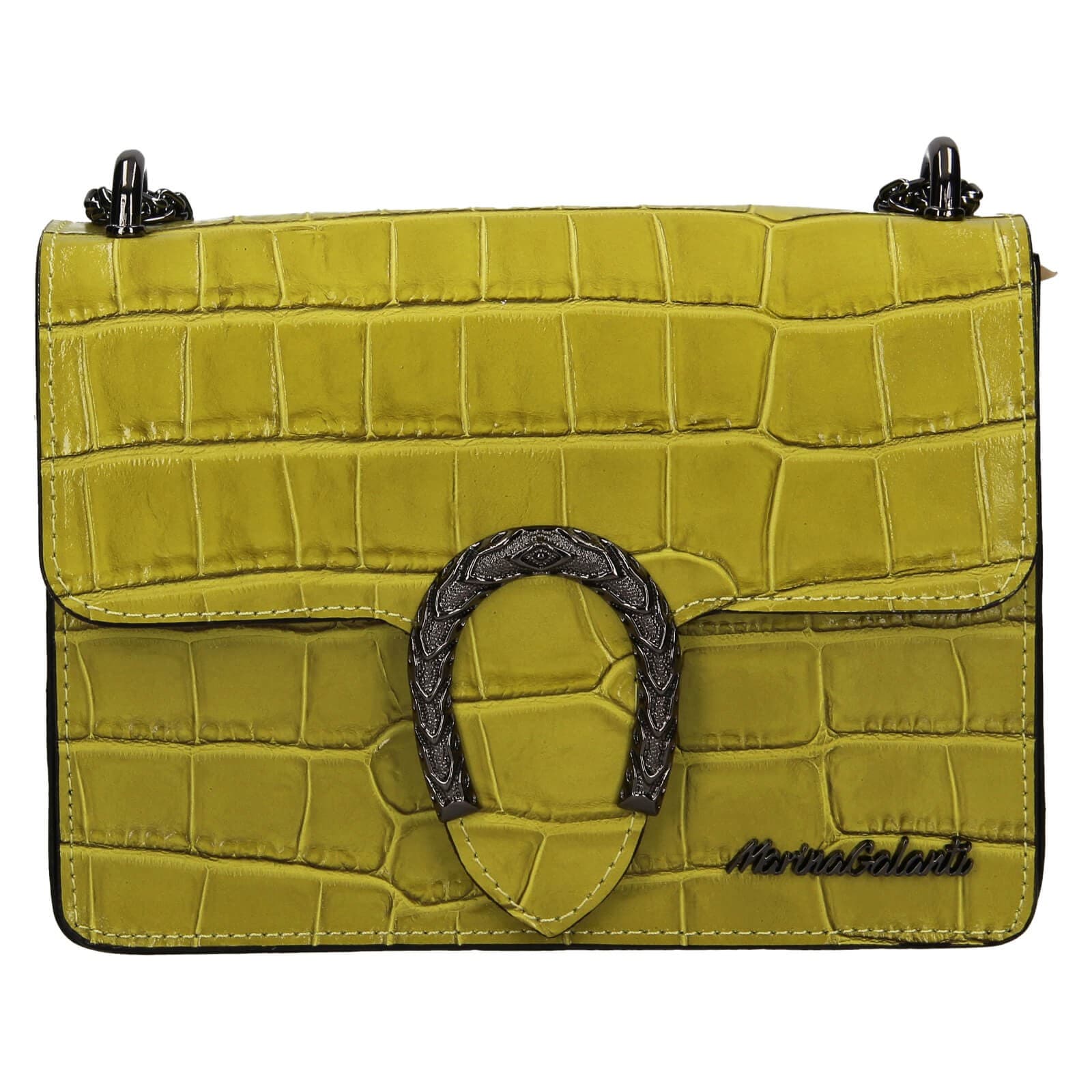 Kožená crossbody kabelka Marina Galanti Elsse, žlutá