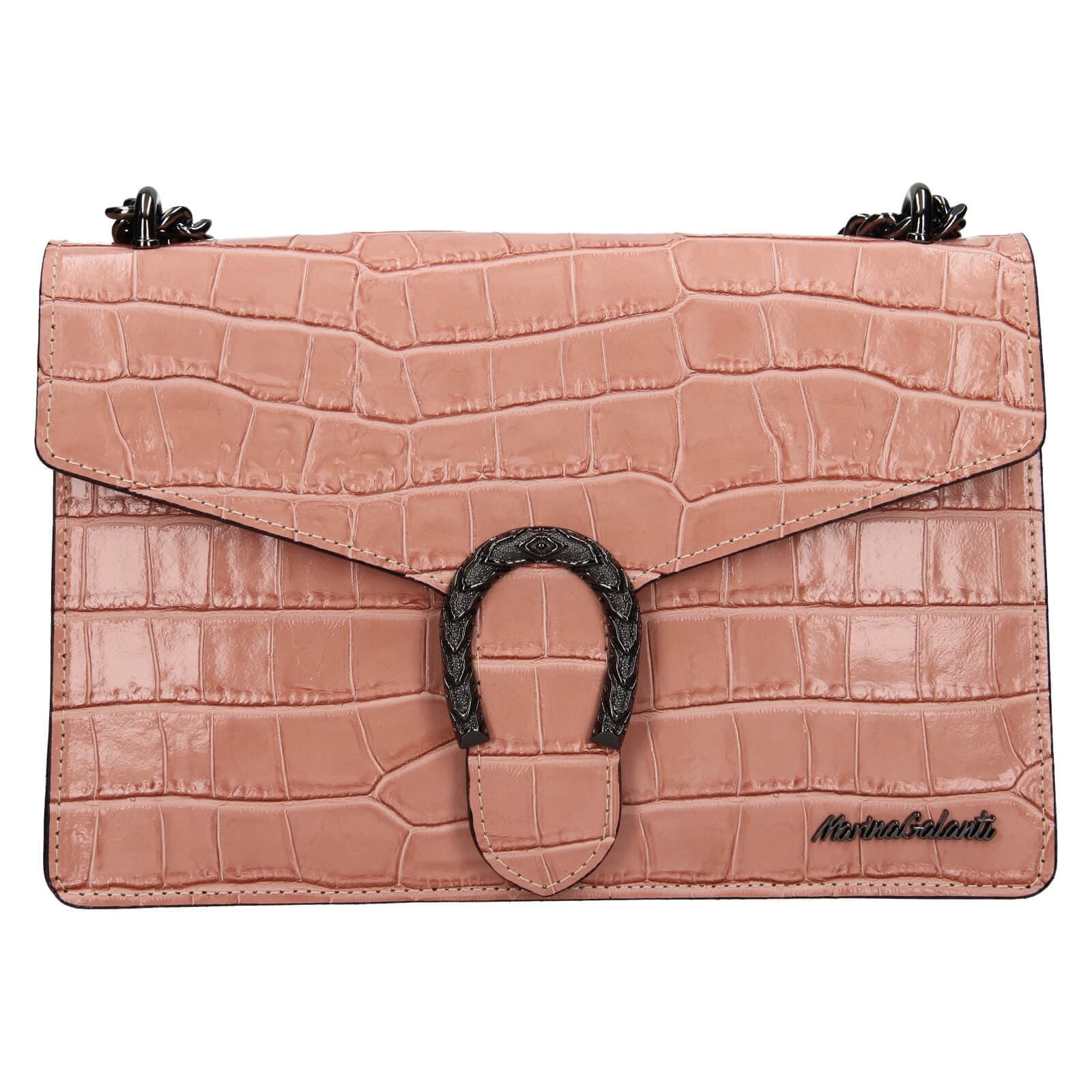 Kožená crossbody kabelka Marina Galanti Manett, růžová