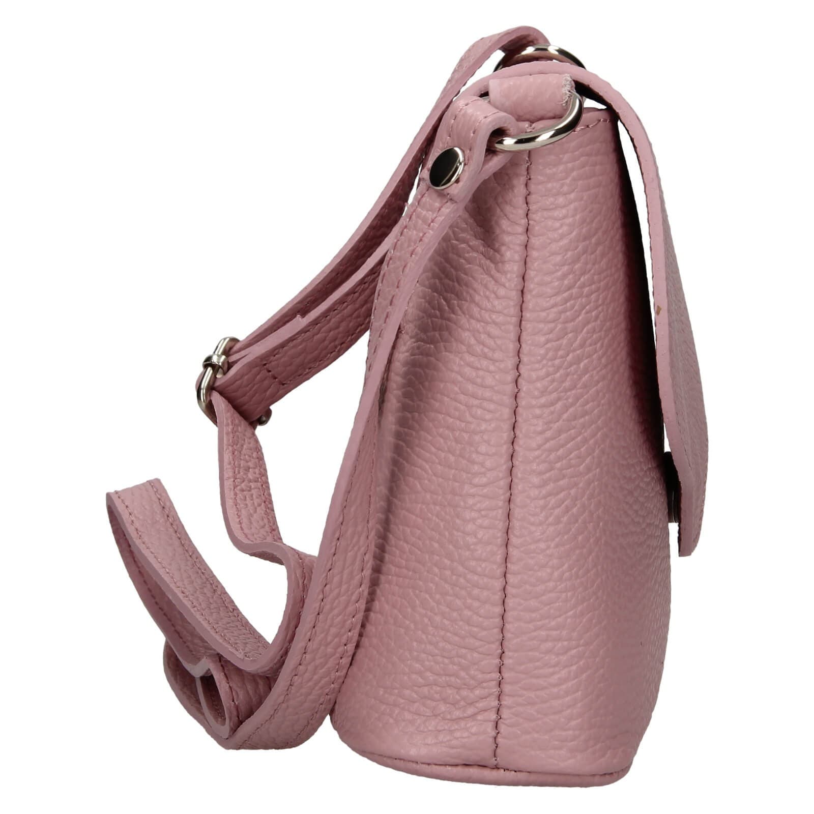 Kožená crossbody kabelka Italia Alice, růžová 4